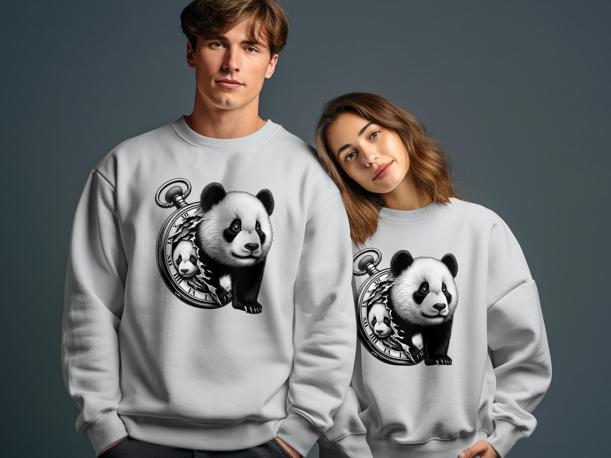 Panda - Coloured Gildan Sweatshirt Realistic Animal Talisman Unisex Cute Tee Graphic Design