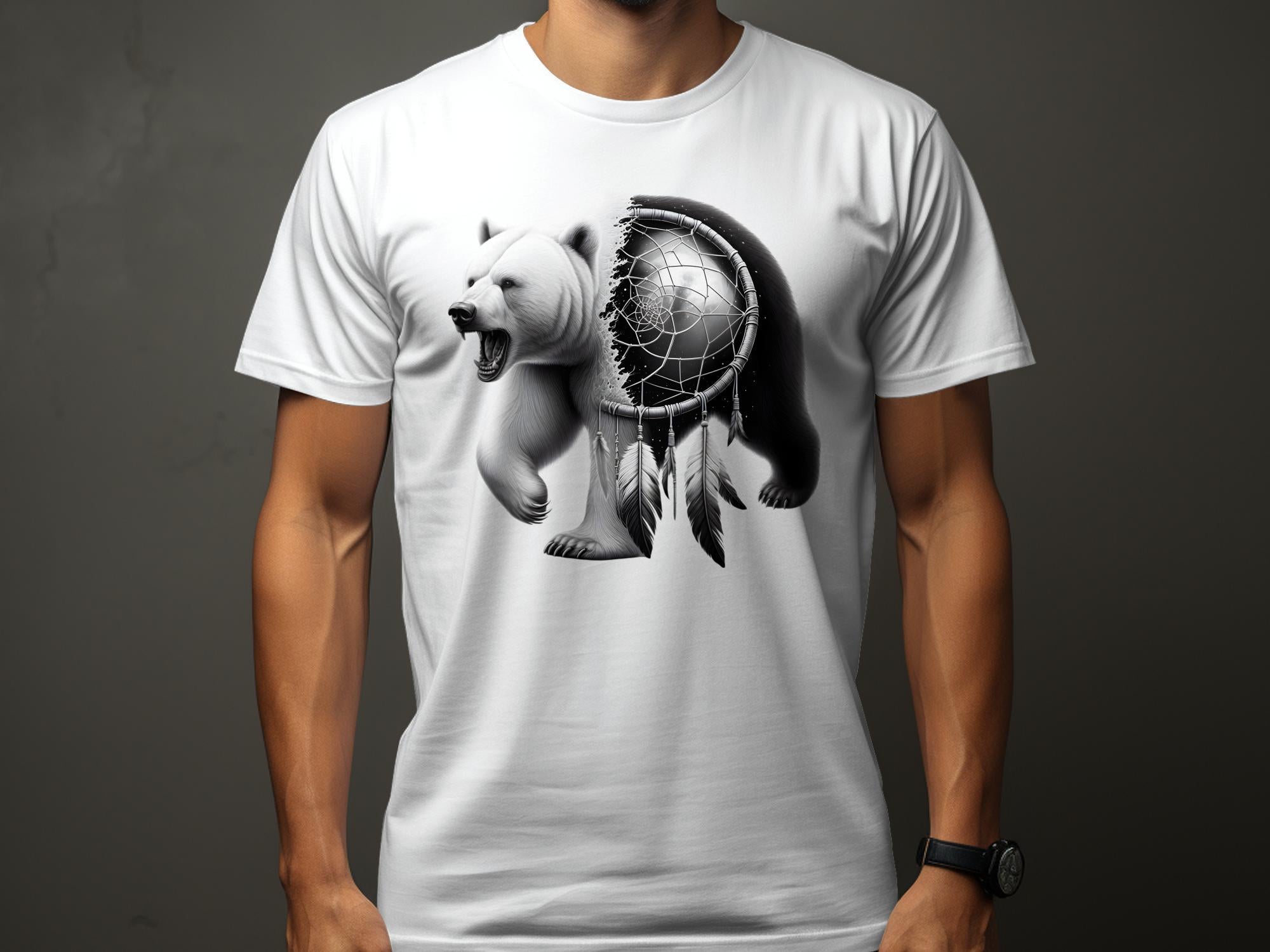 Dreamcatcher Bear - Coloured Gildan T-Shirt Realistic Native American Talisman Unisex Mythology Tee Graphic Design