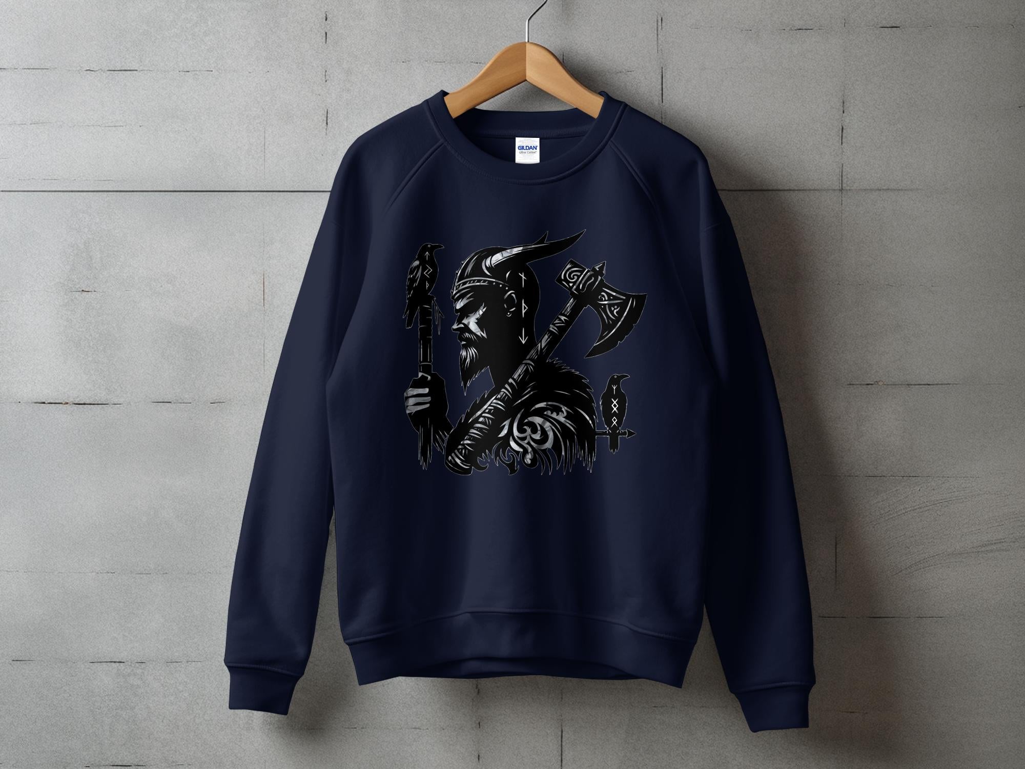 Viking Odin - Coloured Gildan Sweatshirt Norse Talisman Men Women Unisex Valhalla Tee