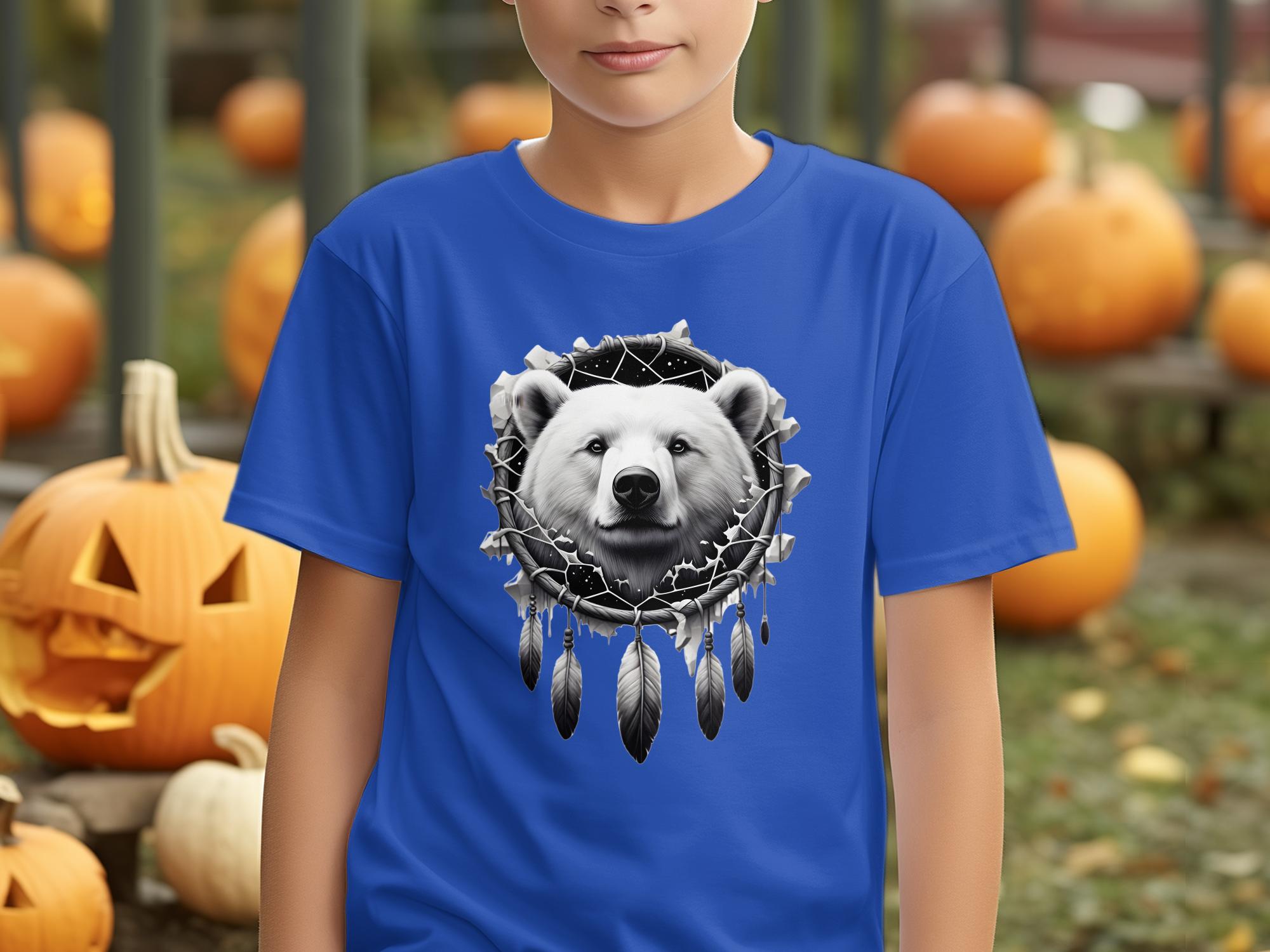 Dreamcatcher Bear - Coloured Gildan Kids T Shirt Realistic Native American Talisman Unisex Mythology Tee Graphic Design