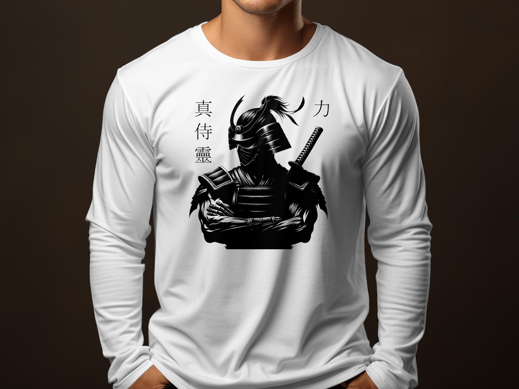 Samurai Ninja - Coloured Gildan Long Sleeve Japanese Talisman Unisex Cultural Symbolic Graphic Design