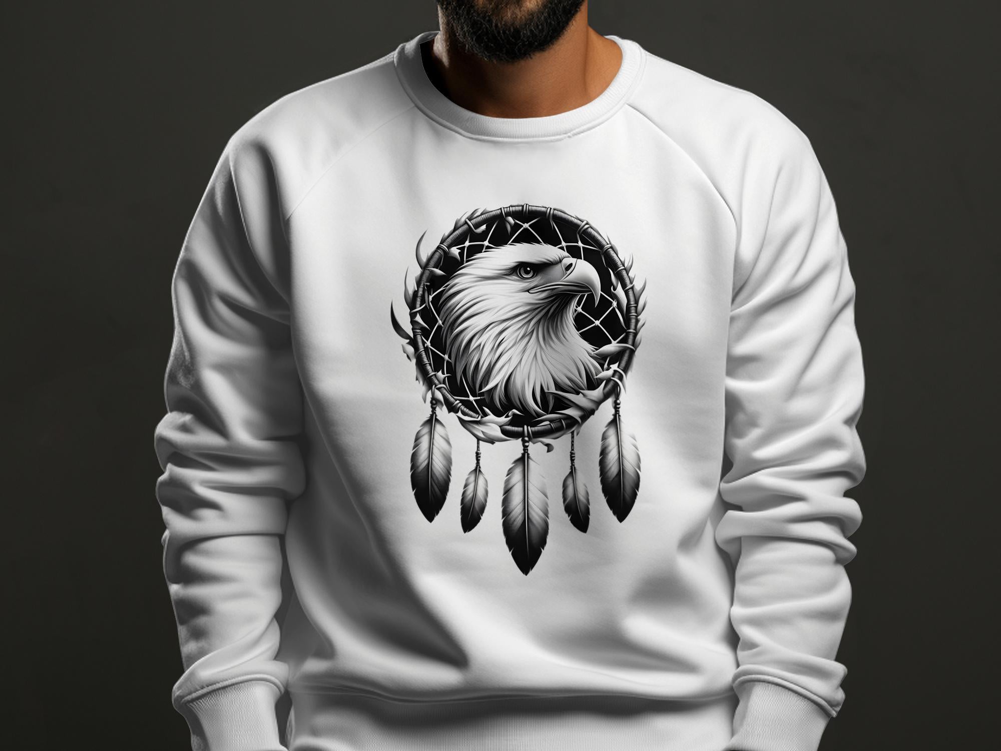 Dreamcatcher Eagle - Coloured Gildan Sweatshirt Realistic Native American Talisman Unisex Mythology Tee Graphic Design