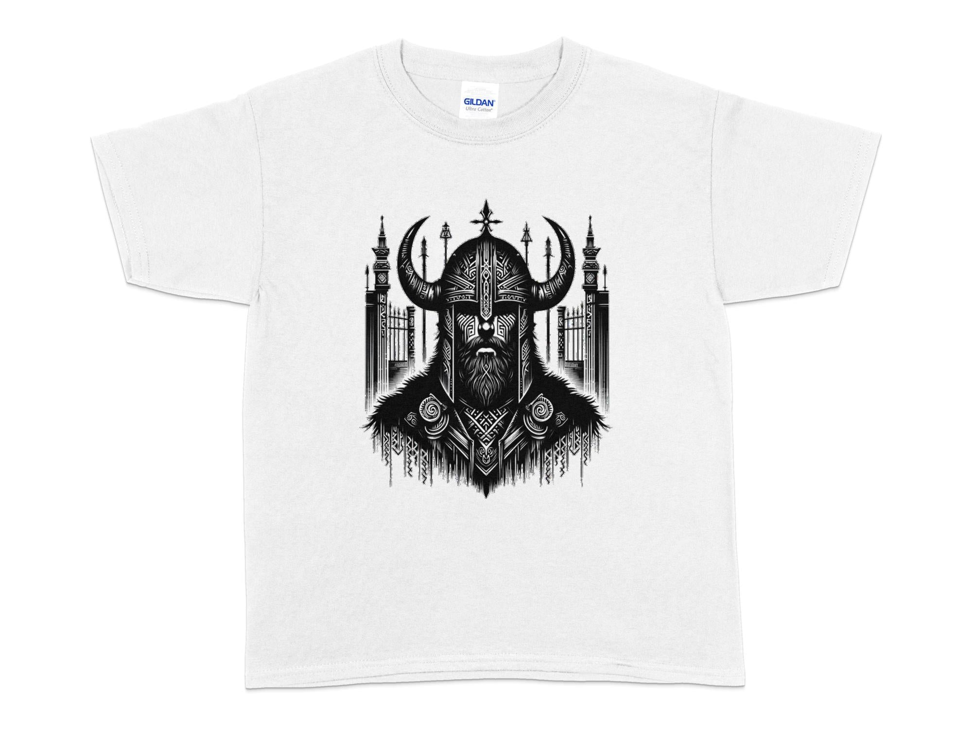 Viking Resolve - Coloured Gildan Kids T-Shirt Realistic Norse Talisman Unisex Valhalla Tee Graphic Design