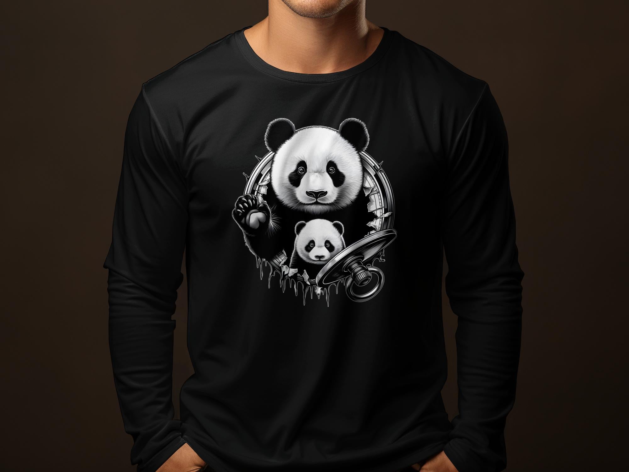 Panda - Coloured Gildan Long Sleeve Realistic Animal Talisman Unisex Cute Tee Graphic Design