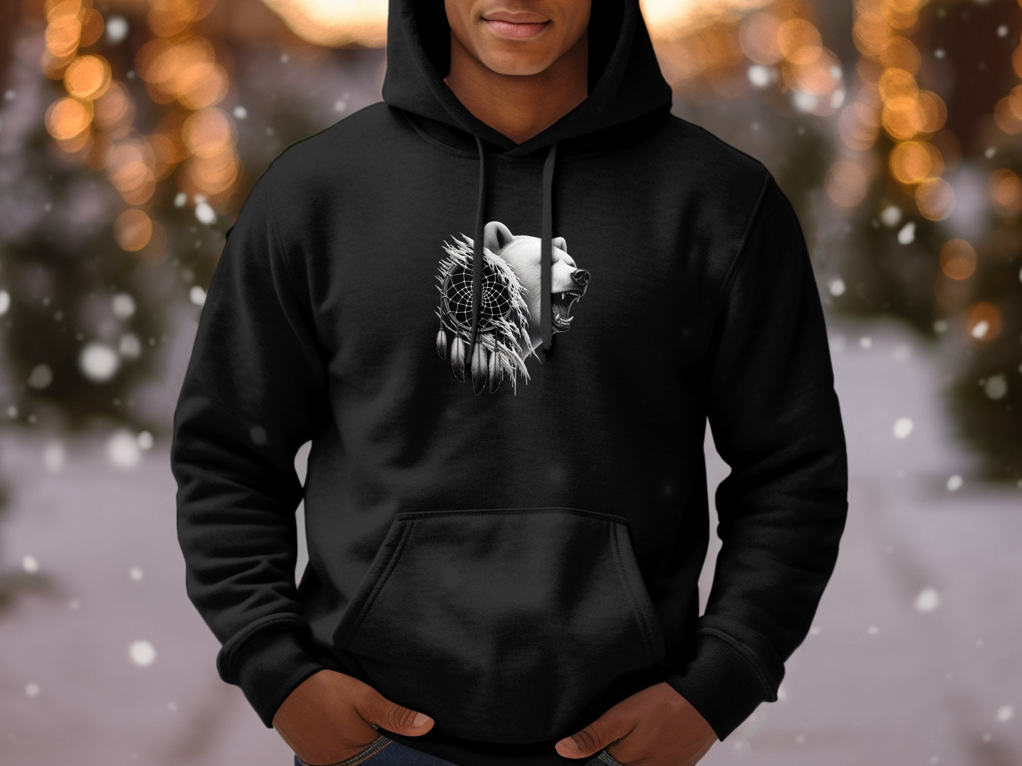 Dreamcatcher Bear - Coloured Gildan Hoodie Realistic Native American Talisman Unisex Mythology Tee Graphic Design