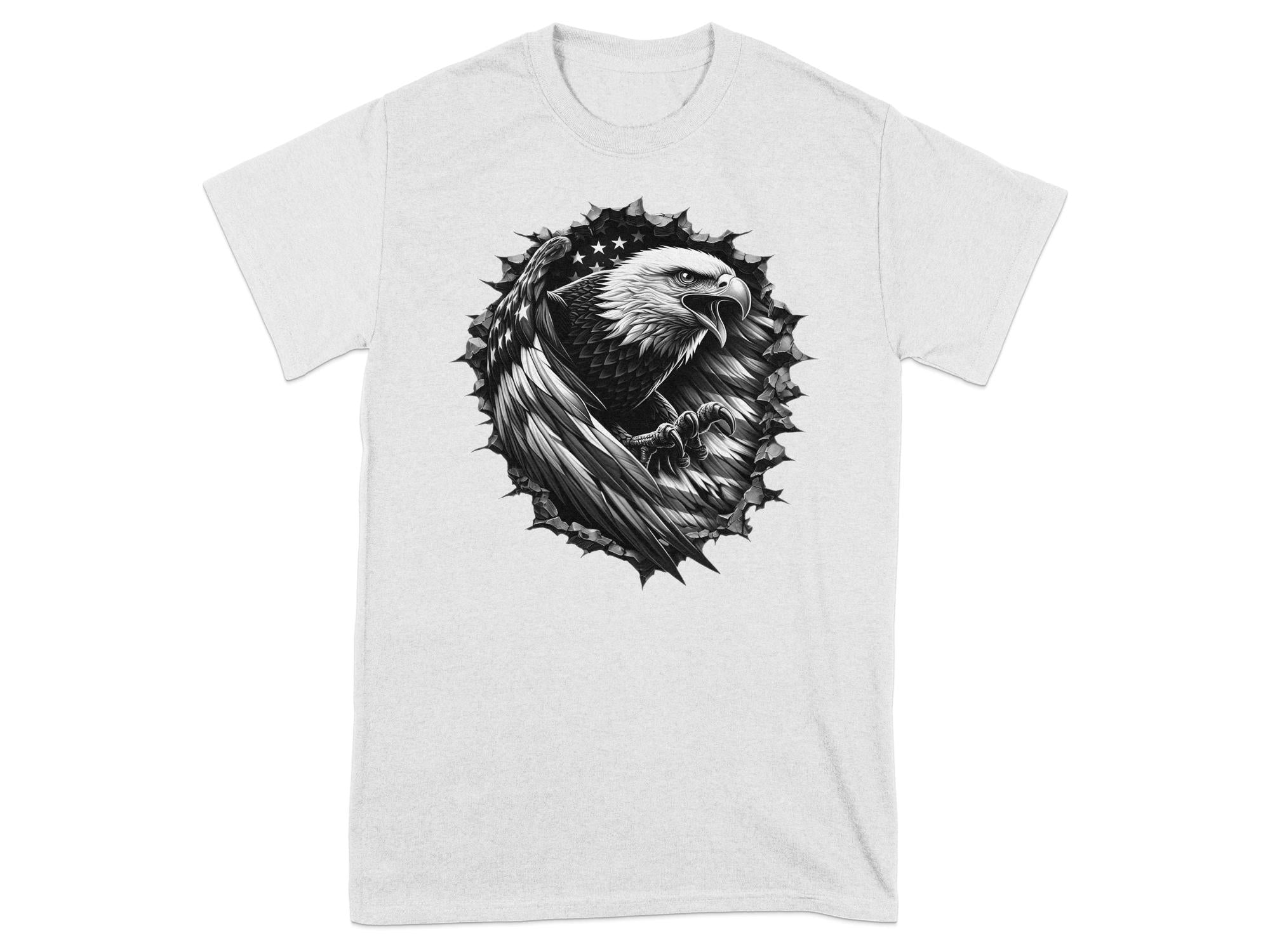 Eagle Patriot - Coloured Gildan T-Shirt Realistic Animal Talisman Unisex Tee Graphic Design