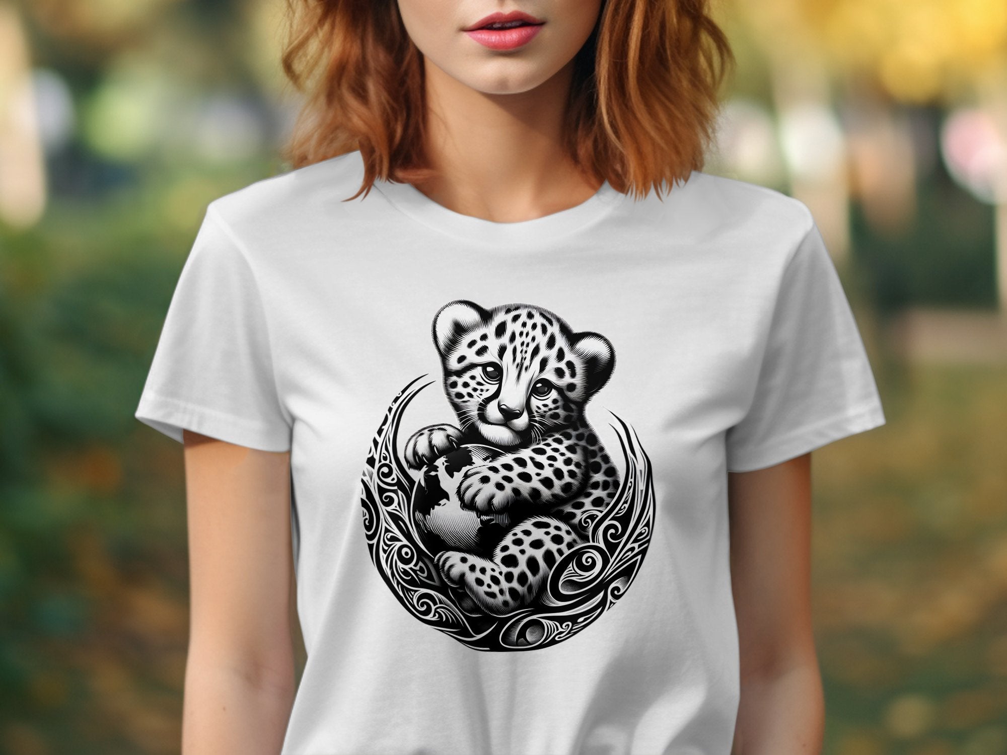 Cheetah World - Coloured Gildan T-Shirt Realistic Animal Talisman Unisex Cute Tee Graphic Design