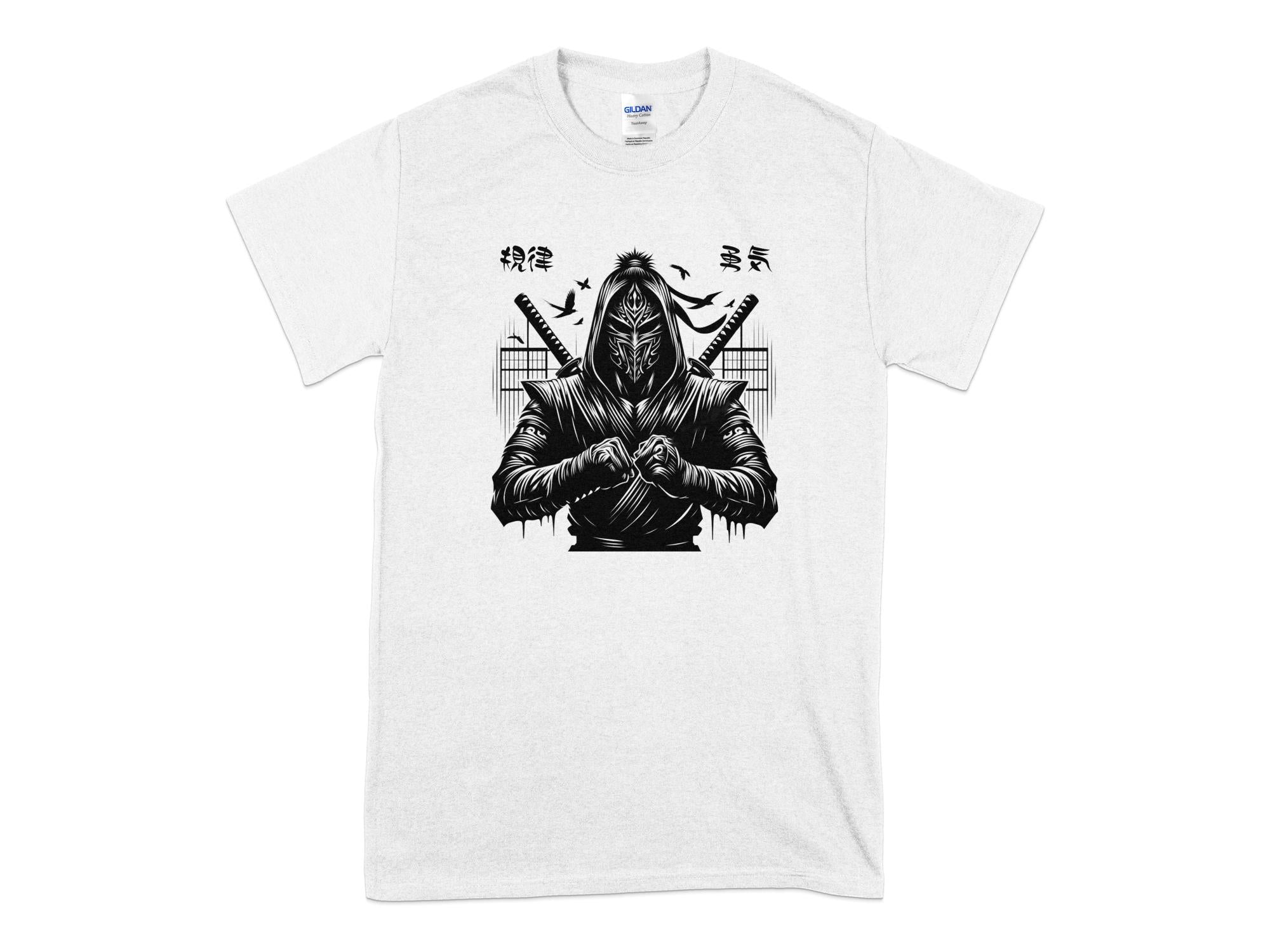 Samurai Ninja - Coloured Gildan T-Shirt Japanese Talisman Unisex Cultural Symbolic Graphic Design