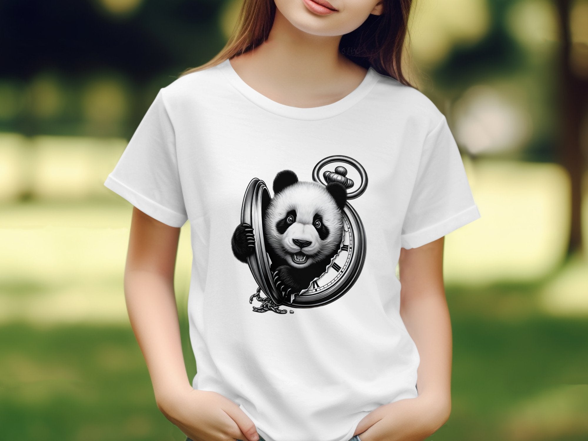 Panda - Coloured Kids T-Shirt Realistic Animal Talisman Unisex Cute Tee Graphic Design