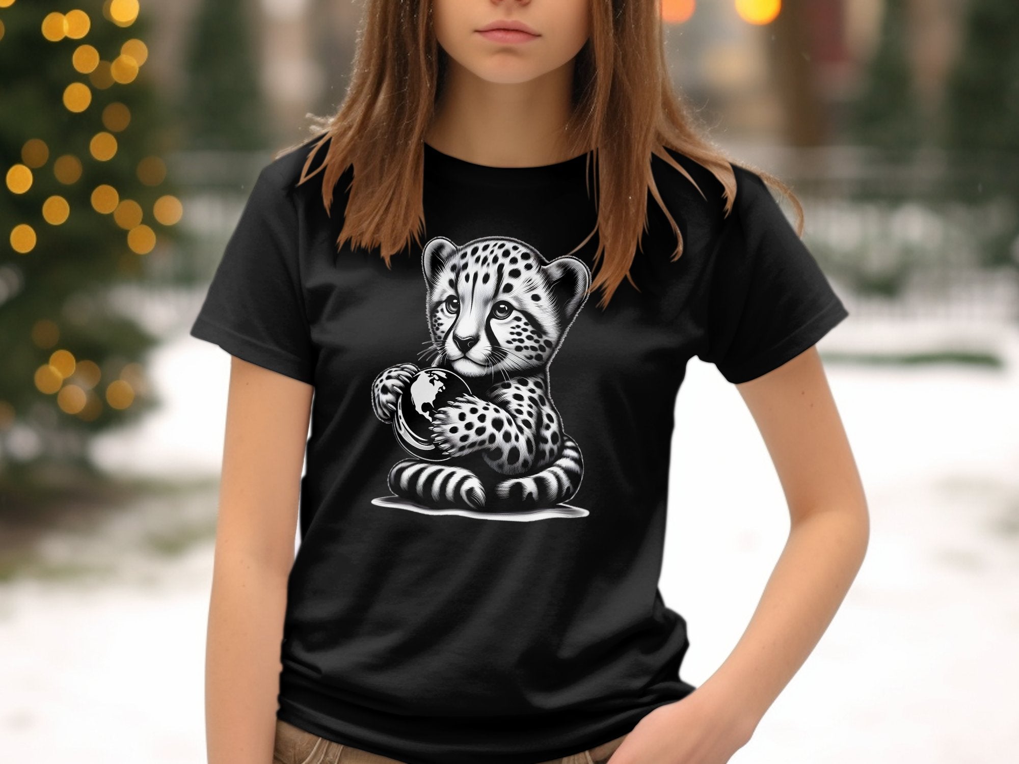 Cheetah World - Coloured Gildan Kids T-Shirt Realistic Animal Talisman Unisex Cute Tee Graphic Design