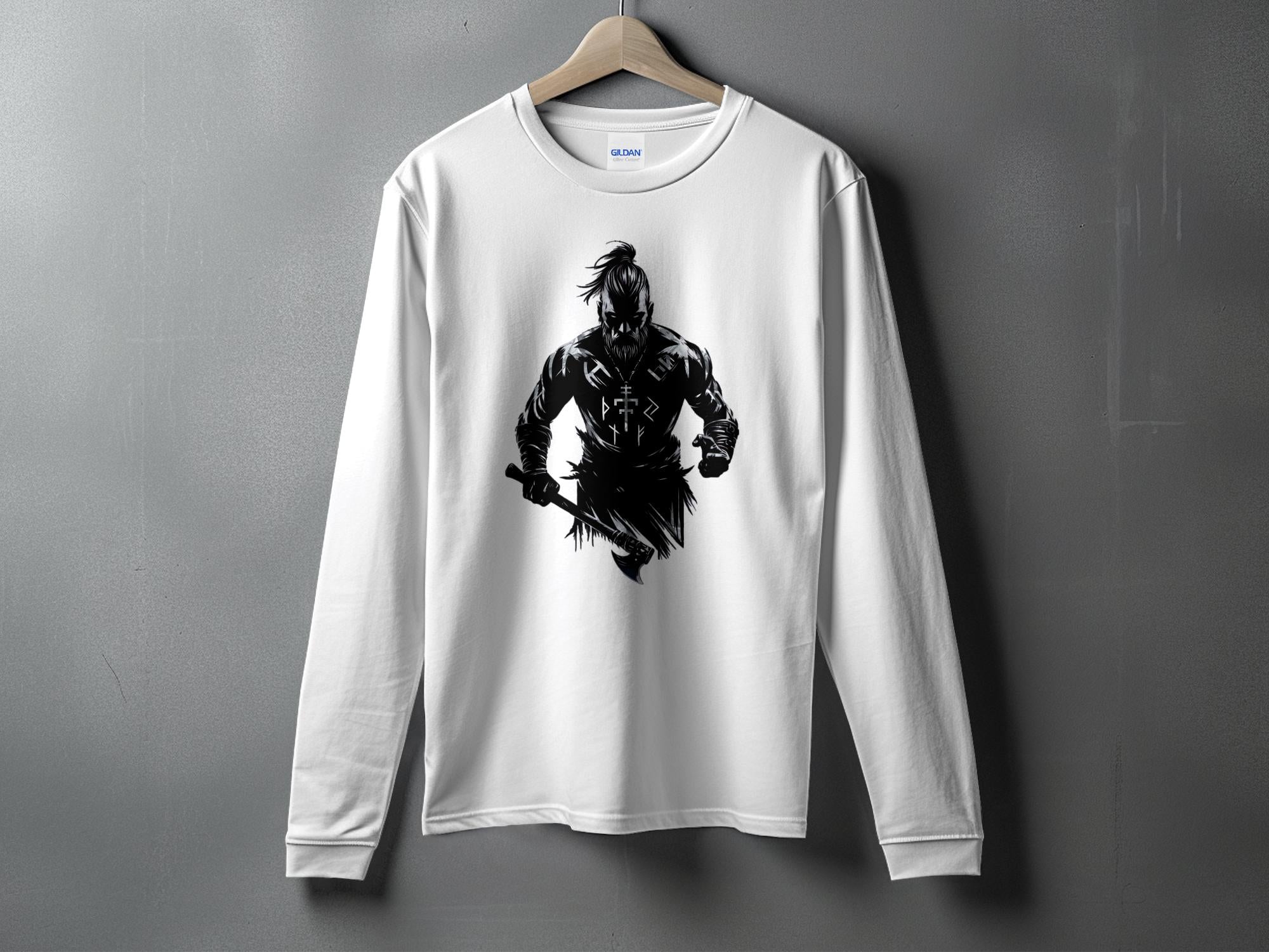 Viking Frenzy - Coloured Gildan Long Sleeve Norse Talisman Men Women Unisex Valhalla Tee