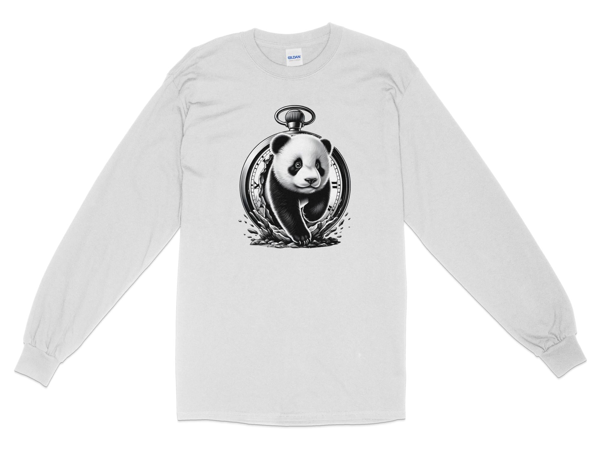 Panda - Coloured Gildan Long Sleeve Realistic Animal Talisman Unisex Cute Tee Graphic Design