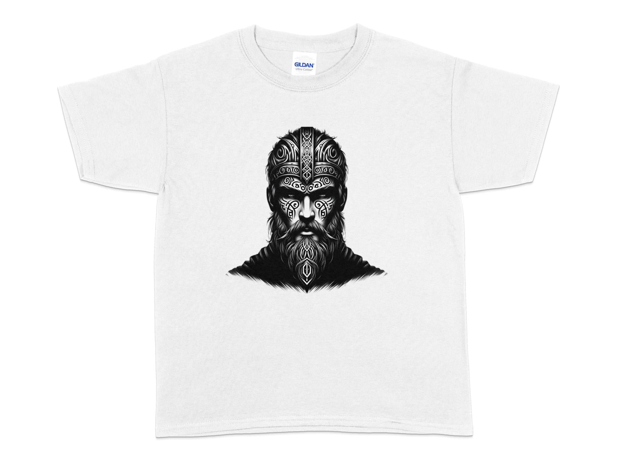 Viking Unyielding - Coloured Gildan Kids T-Shirt Realistic Norse Talisman Unisex Valhalla Tee Graphic Design