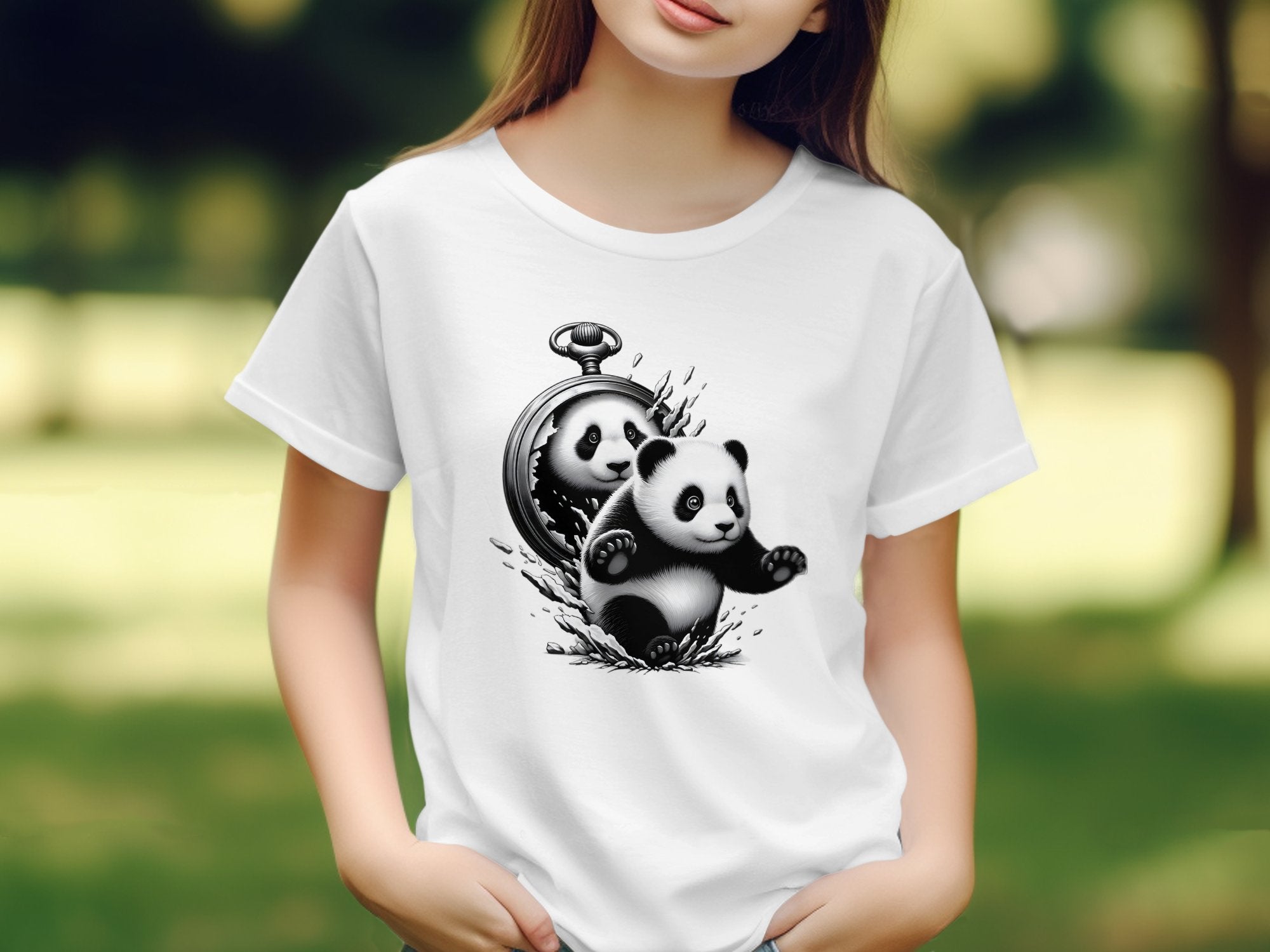 Panda - Coloured Kids T-Shirt Realistic Animal Talisman Unisex Cute Tee Graphic Design