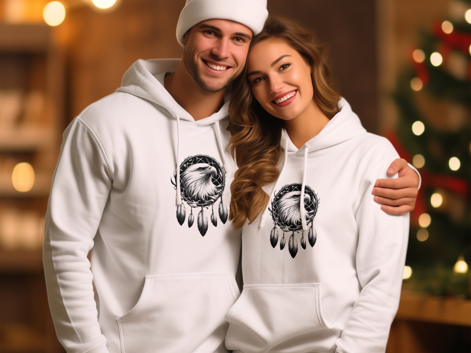 Dreamcatcher Eagle - Coloured Gildan Hoodie Realistic Native American Talisman Unisex Mythology Tee Graphic Design