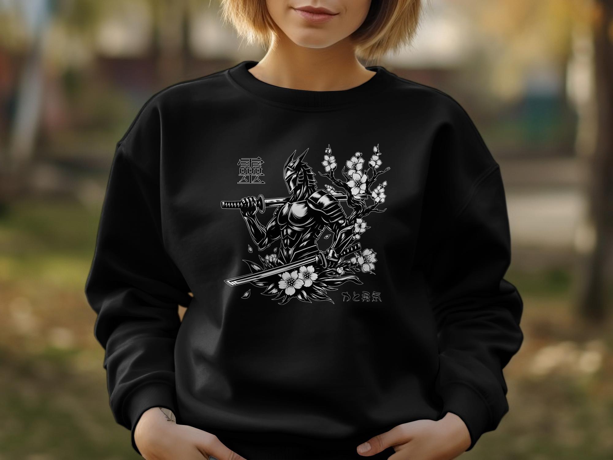 Samurai Ninja - Coloured Gildan Sweatshirt Japanese Talisman Unisex Cultural Symbolic Graphic Design