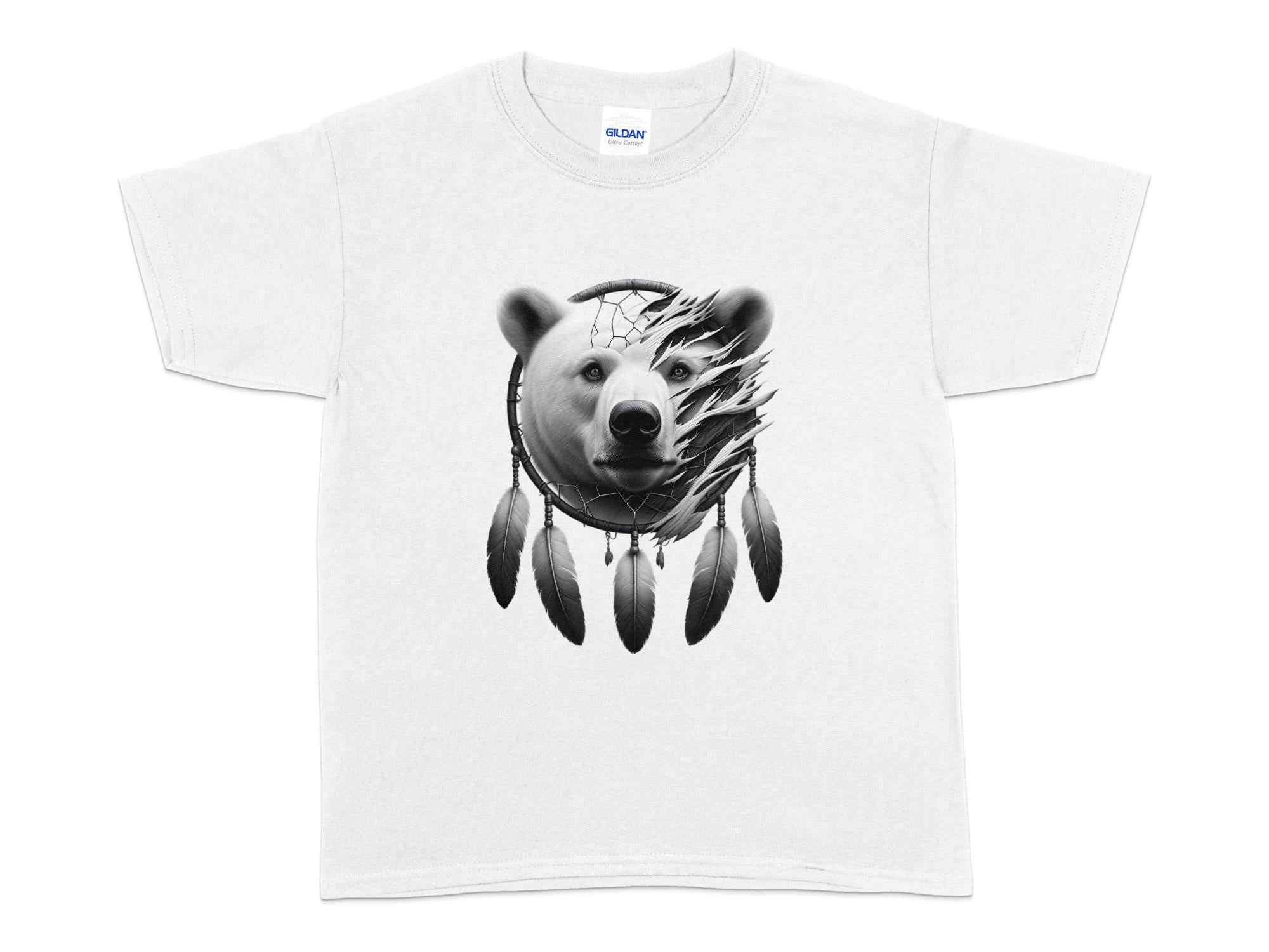 Dreamcatcher Bear - Coloured Gildan Kids T Shirt Realistic Native American Talisman Unisex Mythology Tee Graphic Design