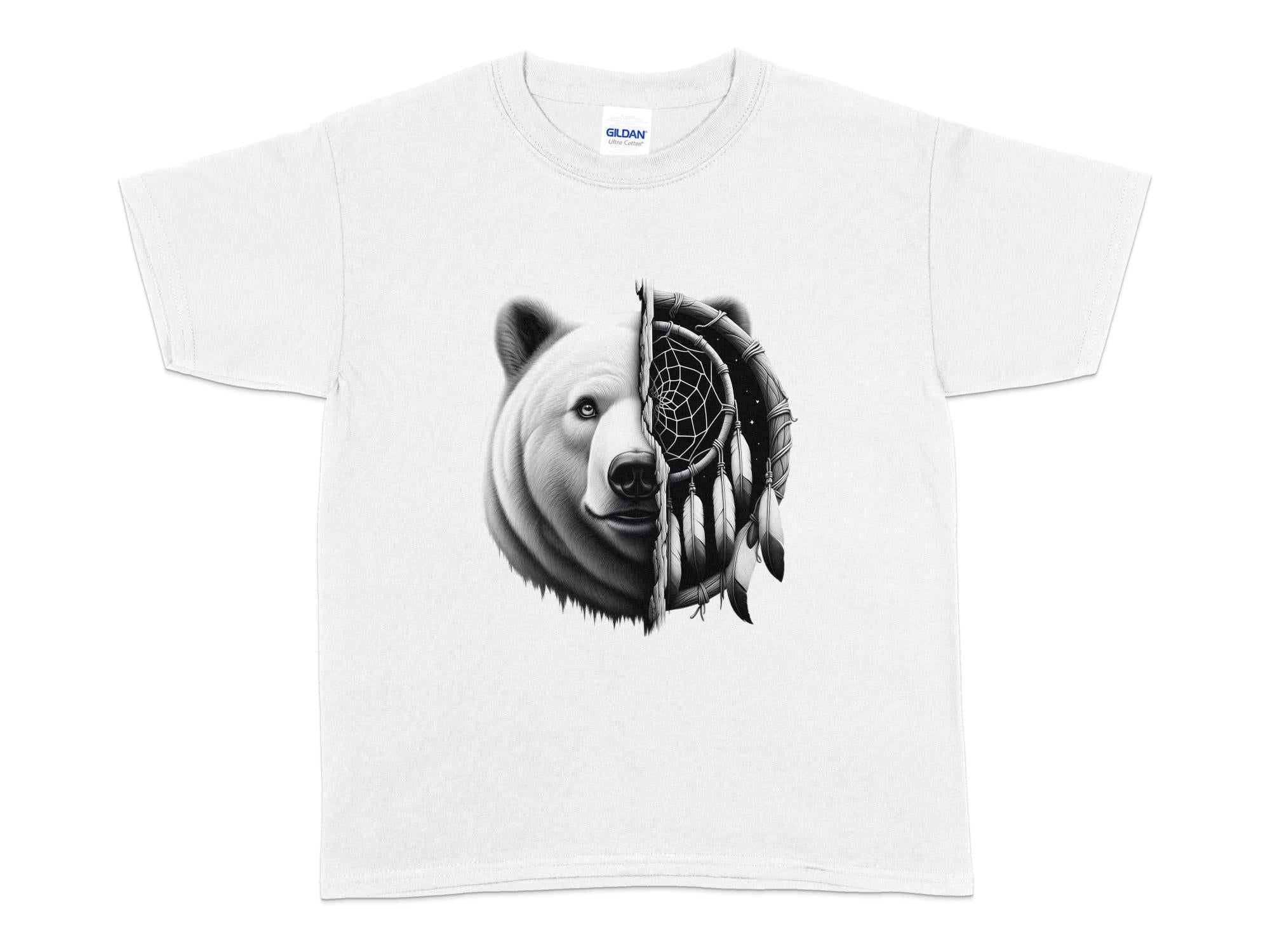 Dreamcatcher Bear - Coloured Gildan Kids T Shirt Realistic Native American Talisman Unisex Mythology Tee Graphic Design