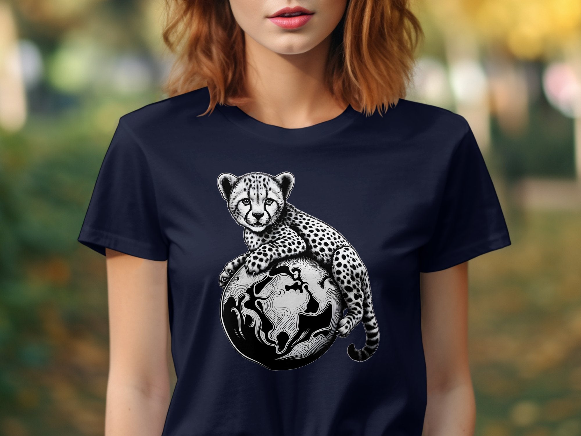 Cheetah World - Coloured Gildan T-Shirt Realistic Animal Talisman Unisex Cute Tee Graphic Design