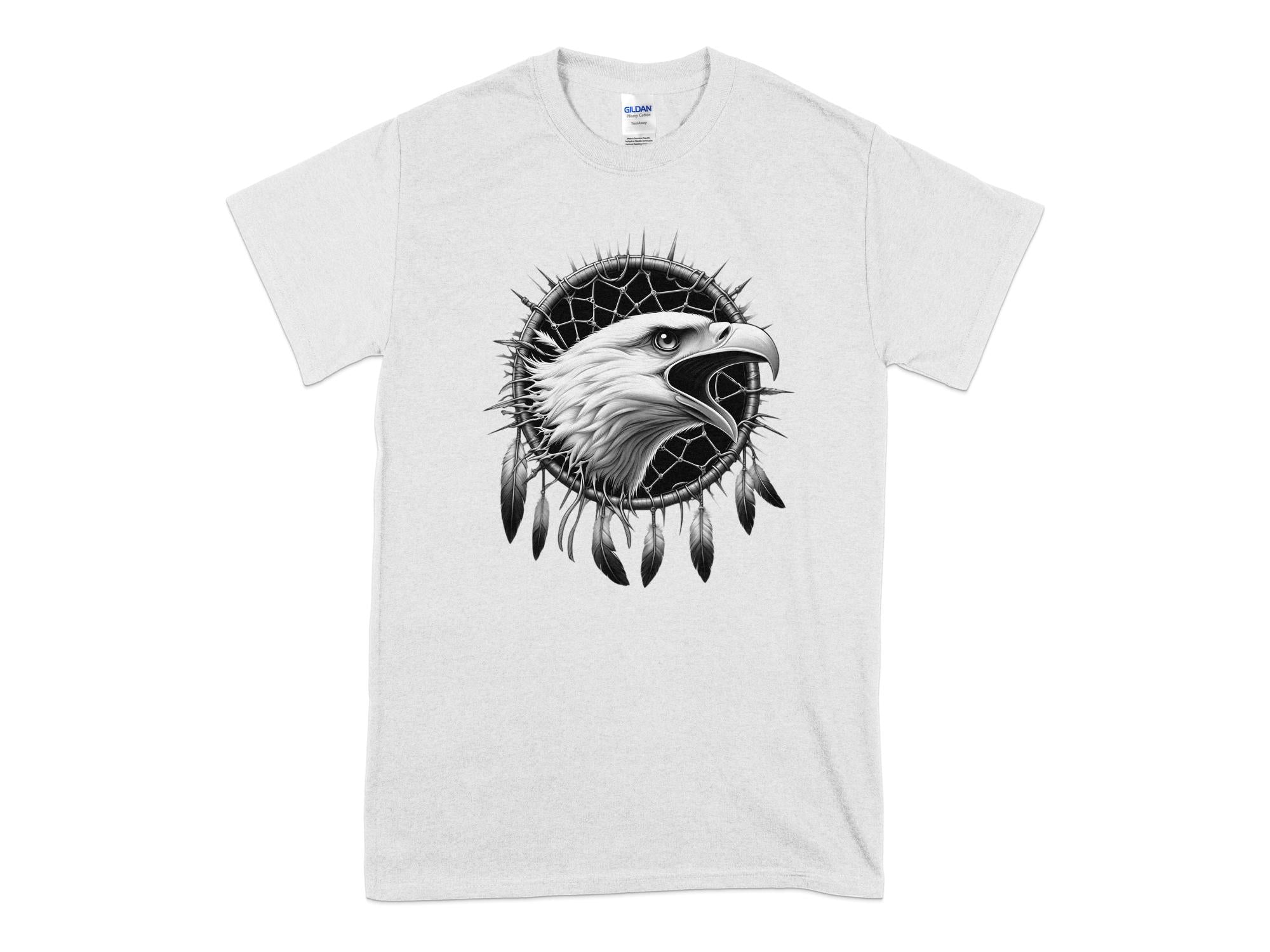 Dreamcatcher Eagle - Coloured Gildan T-Shirt Realistic Native American Talisman Unisex Mythology Tee Graphic Design