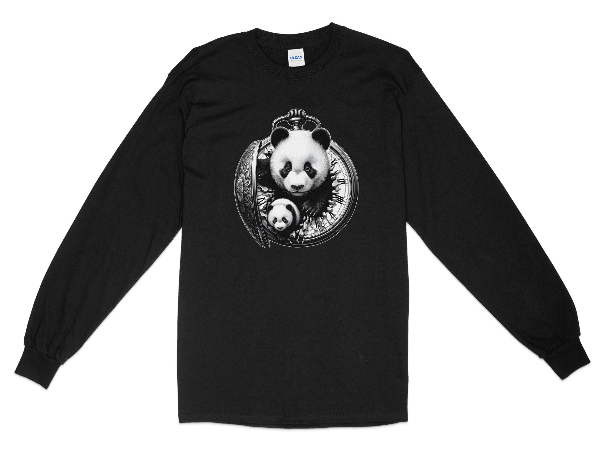 Panda - Coloured Gildan Long Sleeve Realistic Animal Talisman Unisex Cute Tee Graphic Design