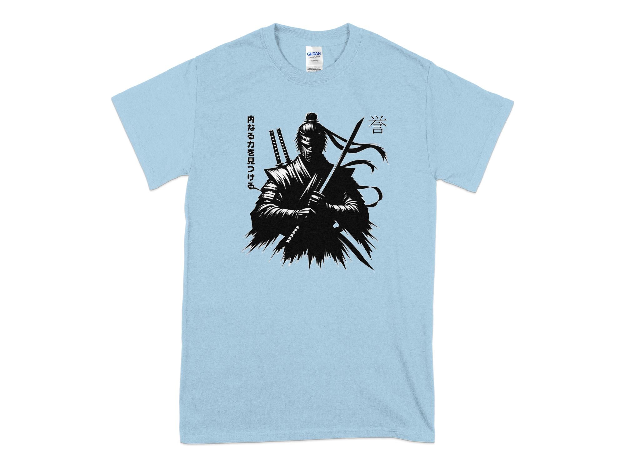 Samurai Ninja - Coloured Gildan T-Shirt Japanese Talisman Unisex Cultural Symbolic Graphic Design