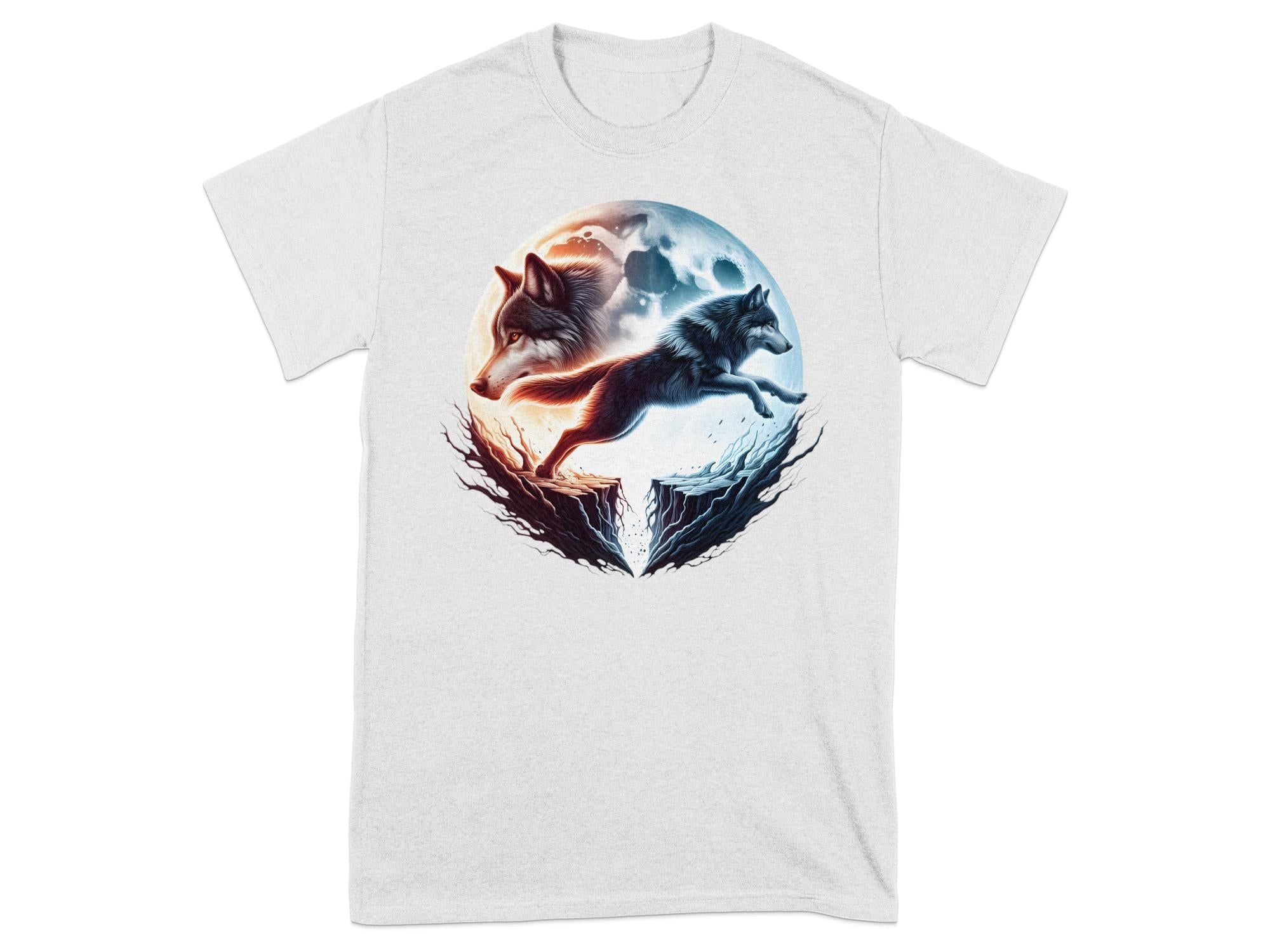 Moon Wolf - T-Shirt Realistic Full Colour Animal Talisman Unisex Mythology Tee Gildan Graphic Design