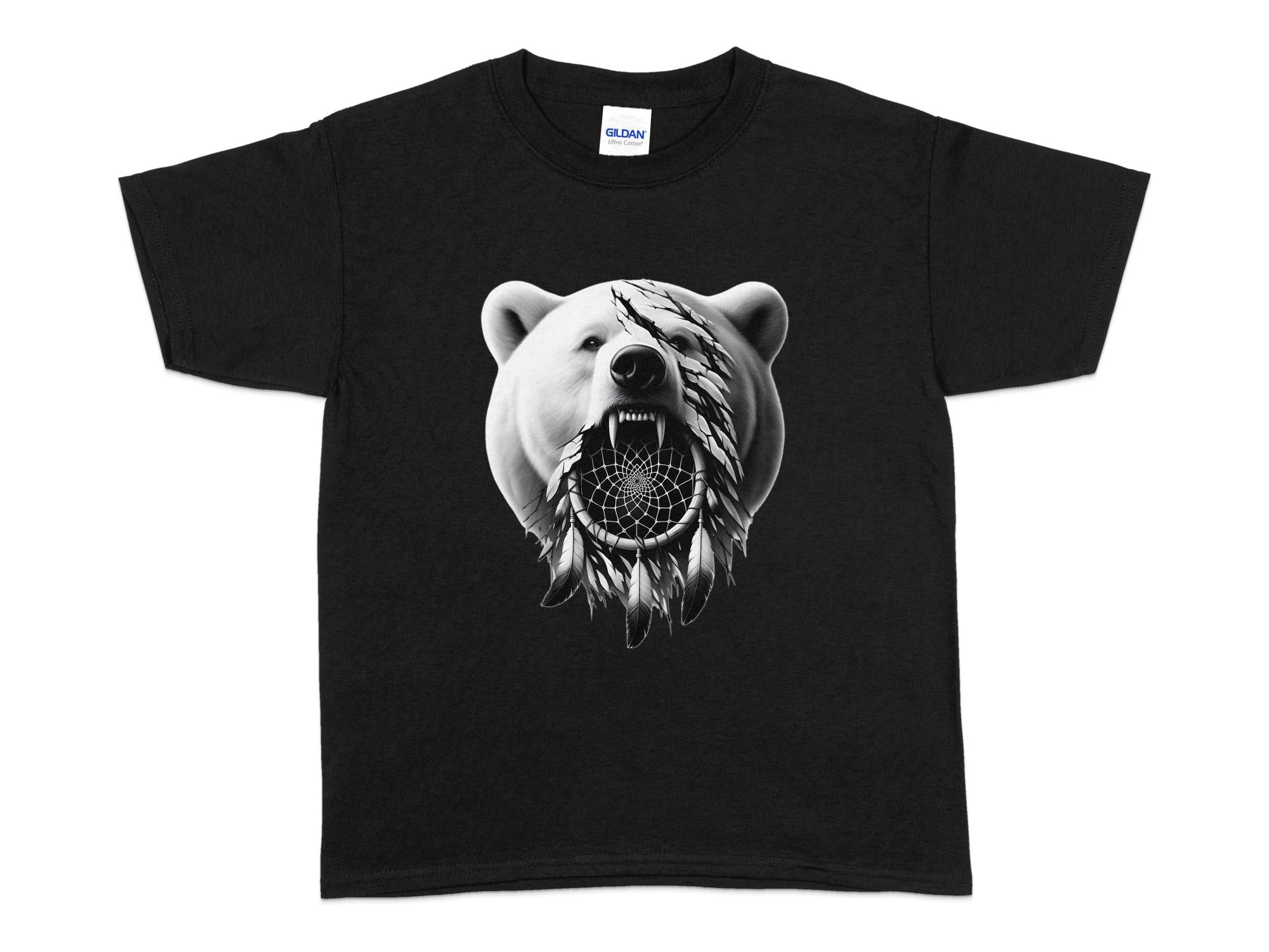 Dreamcatcher Bear - Coloured Gildan Kids T Shirt Realistic Native American Talisman Unisex Mythology Tee Graphic Design