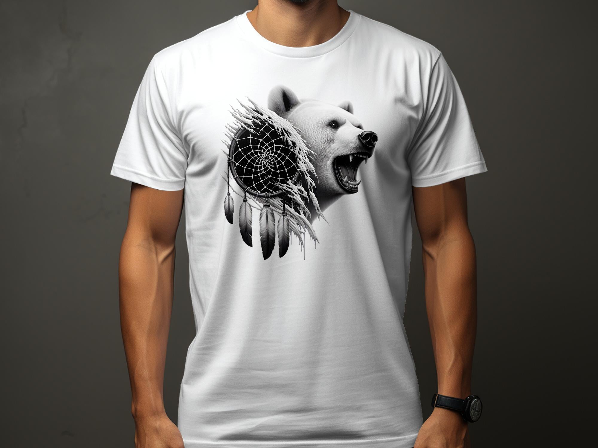 Dreamcatcher Bear - Coloured Gildan T-Shirt Realistic Native American Talisman Unisex Mythology Tee Graphic Design