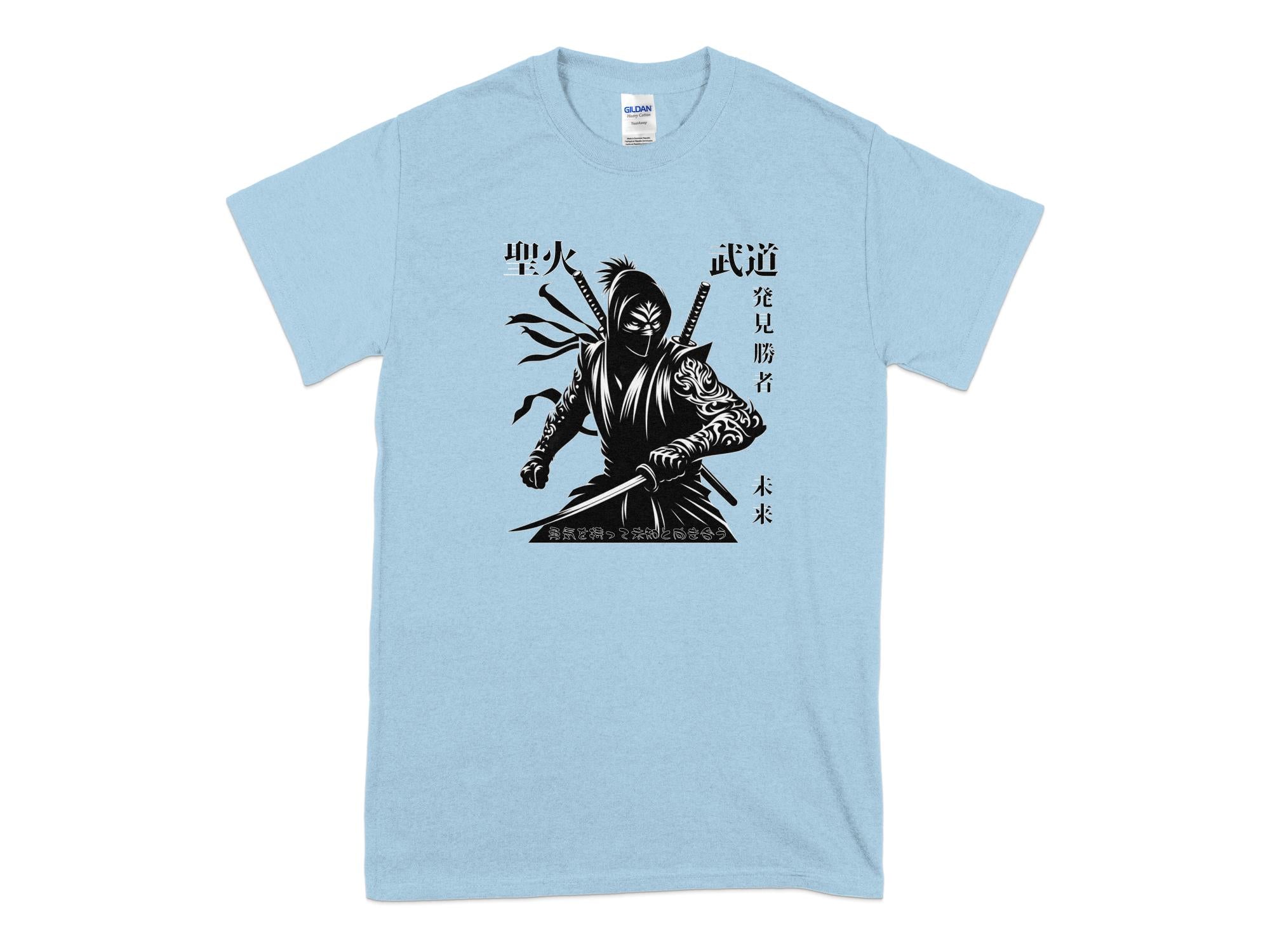 Samurai Ninja - Coloured Gildan T-Shirt Japanese Talisman Unisex Cultural Symbolic Graphic Design