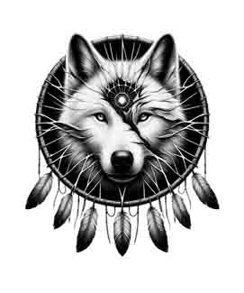 Dreamcatcher Wolf - Digital Art | PNG, JPEG & SVG | Instant Download for Apparel, Décor and Wall Art