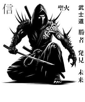 Samurai Ninja - Digital Art | PNG, JPEG & SVG | Instant Download for Apparel, Décor and Wall Art