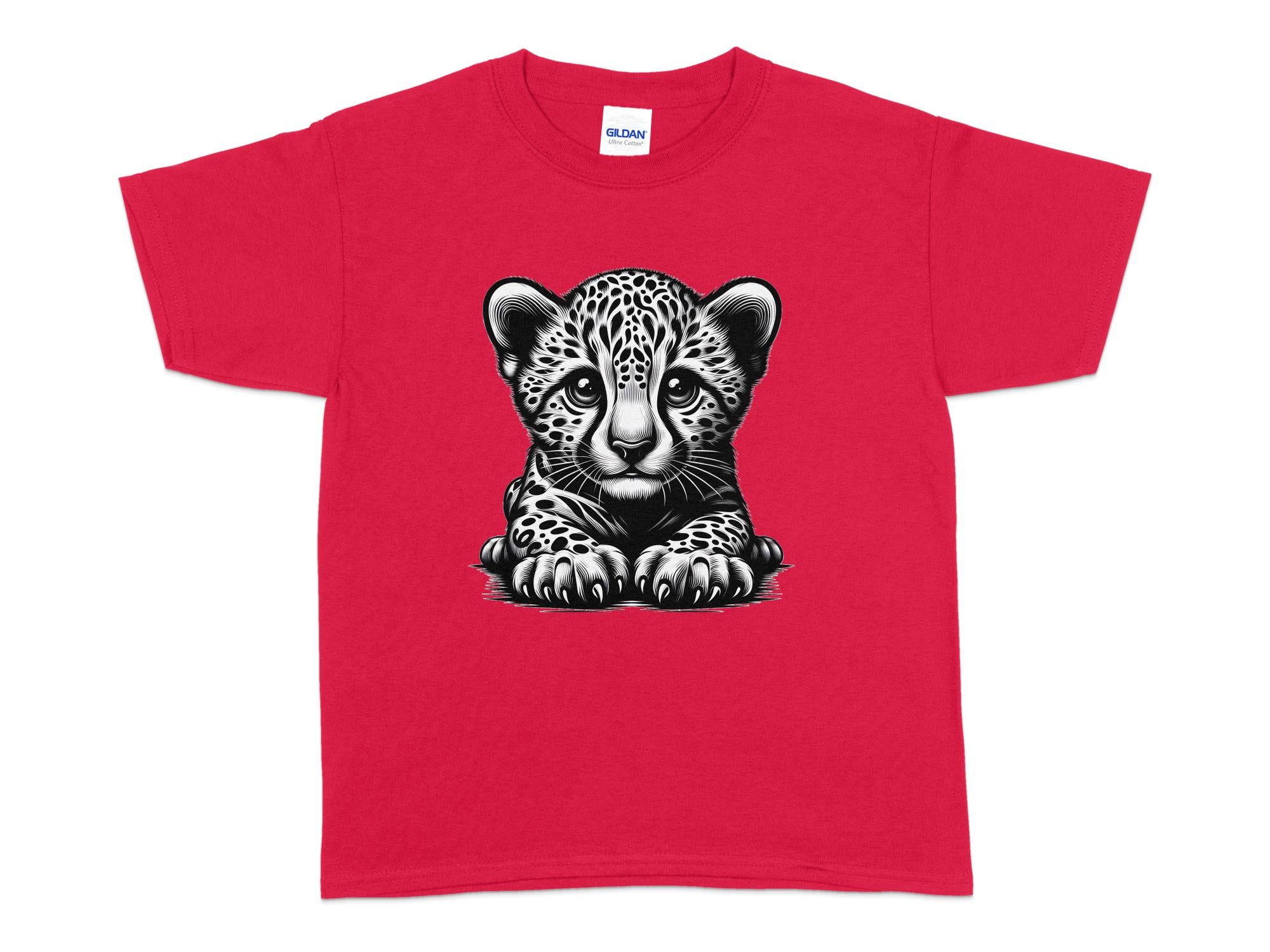 Cheetah World - Coloured Gildan Kids T-Shirt Realistic Animal Talisman Unisex Cute Tee Graphic Design