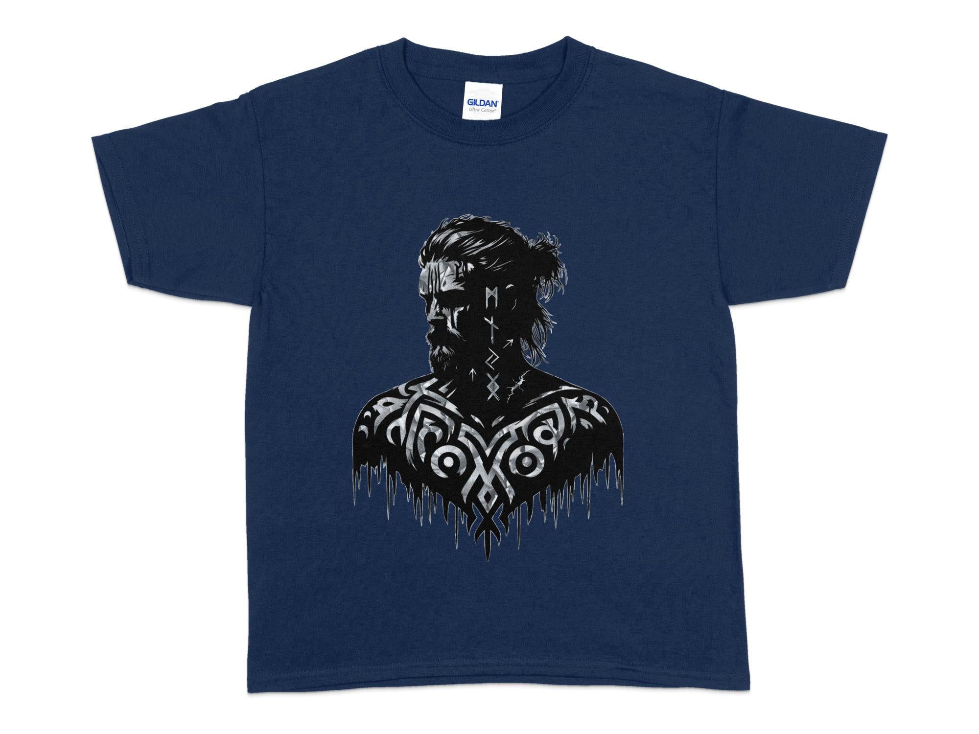 Viking Reflection - Coloured Gildan Kids T Shirt Norse Talisman Unisex Valhalla Tee