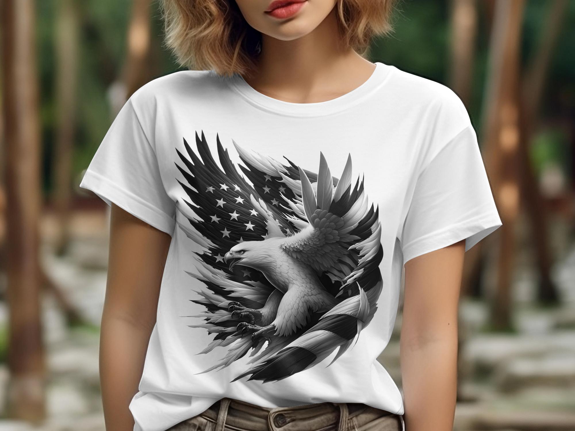 Eagle Patriot - Coloured Gildan T-Shirt Realistic Animal Talisman Unisex Tee Graphic Design