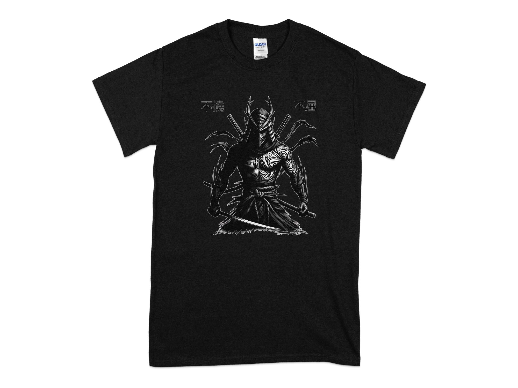 Samurai Ninja - Coloured Gildan T-Shirt Japanese Talisman Unisex Cultural Symbolic Graphic Design