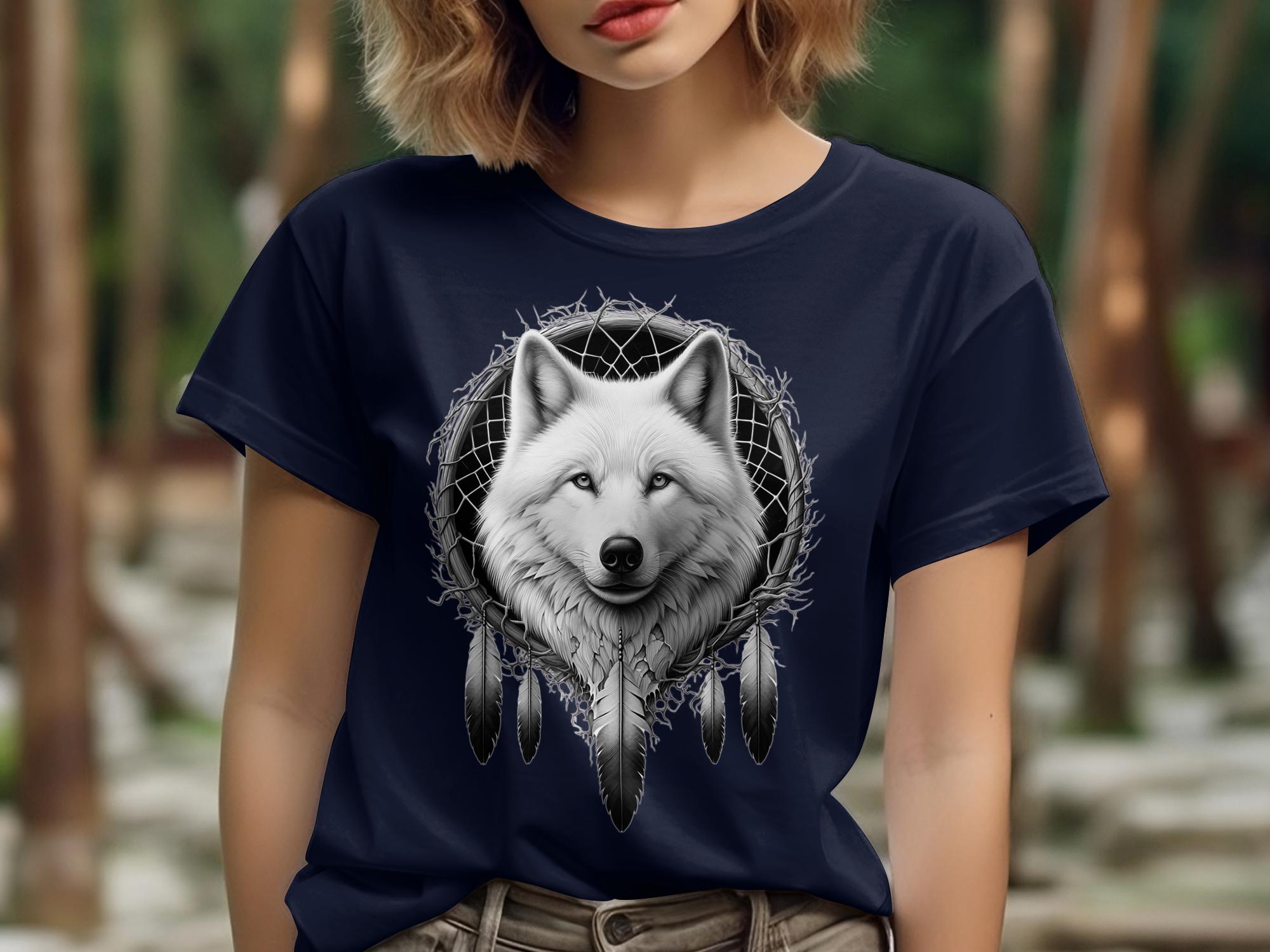 Dreamcatcher Wolf - Coloured Gildan T-Shirt Realistic Native American Talisman Unisex Mythology Tee Graphic Design