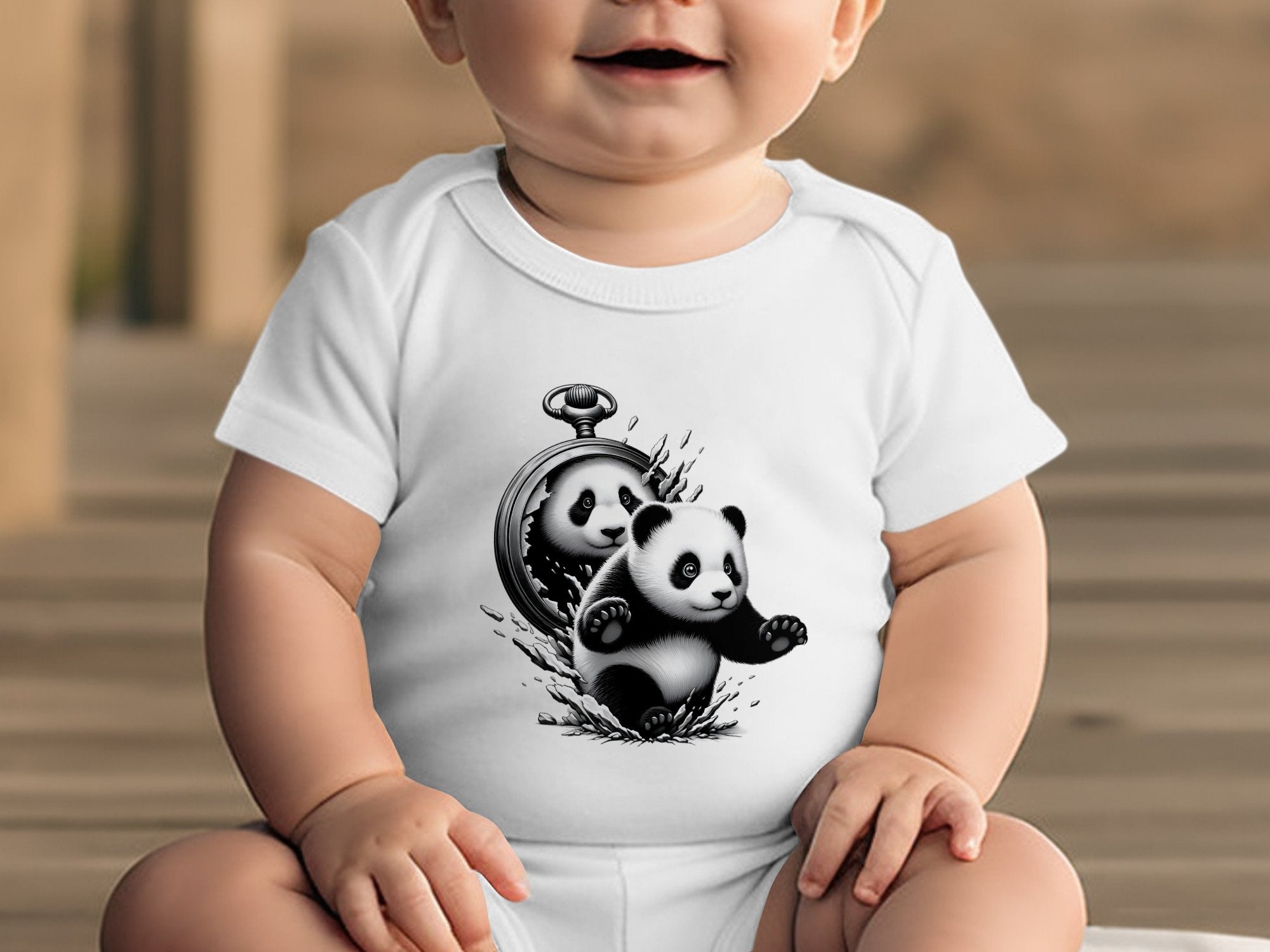 Panda - Coloured Toddler Bodysuit Realistic Animal Talisman Unisex Cute Tee Graphic Design