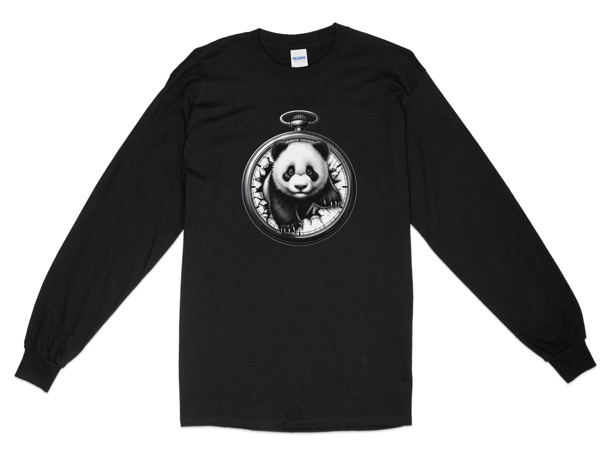 Panda - Coloured Gildan Long Sleeve Realistic Animal Talisman Unisex Cute Tee Graphic Design