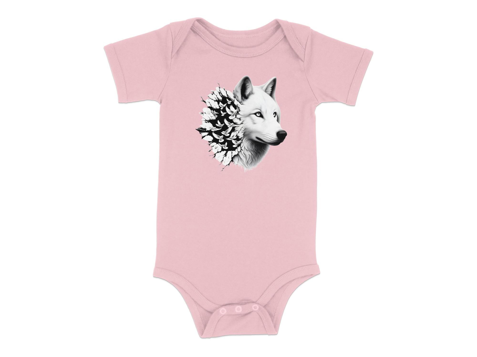 Wolf x Doves - Coloured Toddler Bodysuit Realistic Animal Talisman Unisex Tee Graphic Design