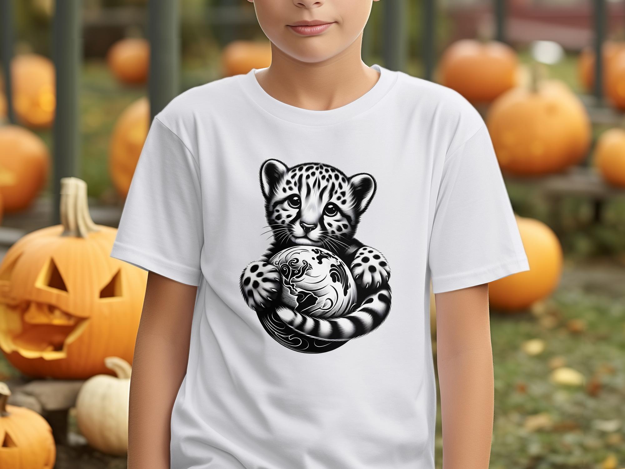 Cheetah World - Coloured Gildan Kids T-Shirt Realistic Animal Talisman Unisex Cute Tee Graphic Design