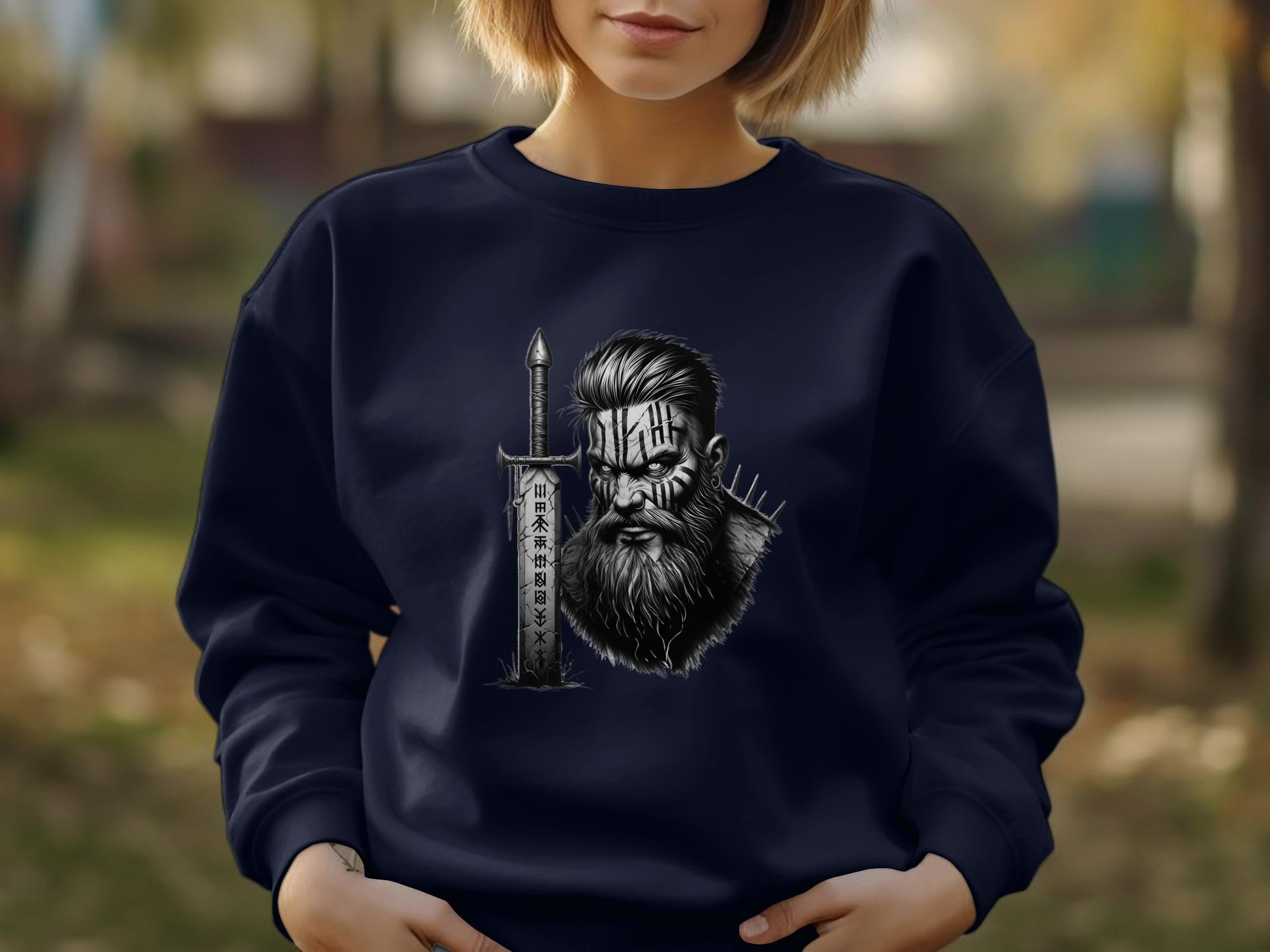 Viking Dauntless - Coloured Gildan Sweatshirt Realistic Norse Talisman Men Women Unisex Valhalla Tee Graphic Design