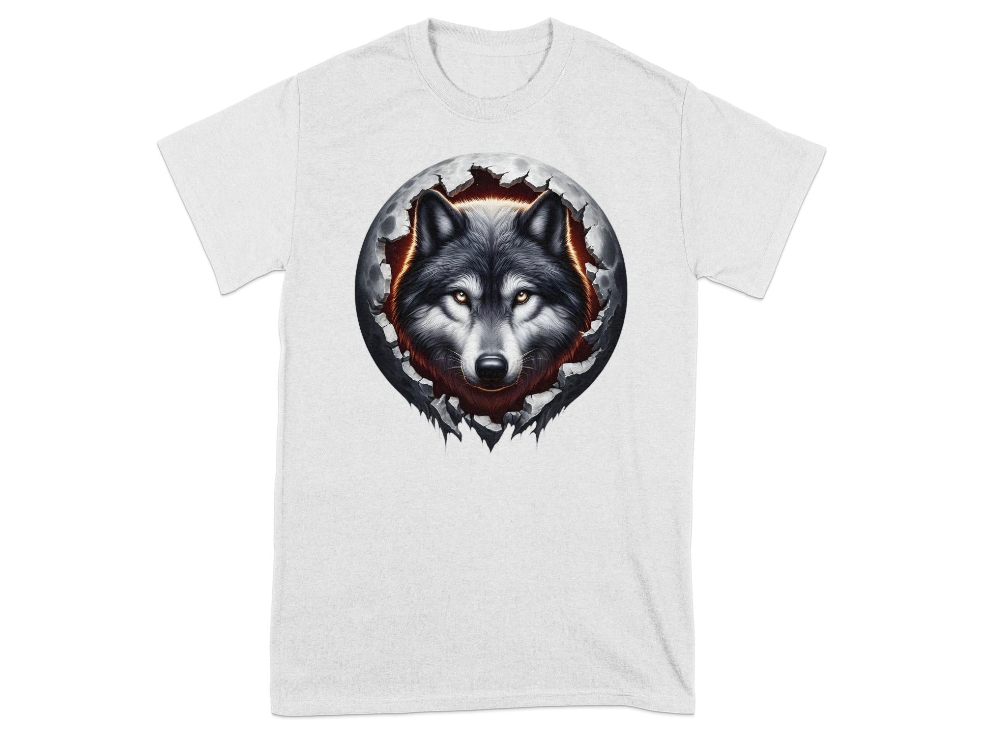 Moon Wolf - T-Shirt Realistic Full Colour Animal Talisman Unisex Mythology Tee Gildan Graphic Design