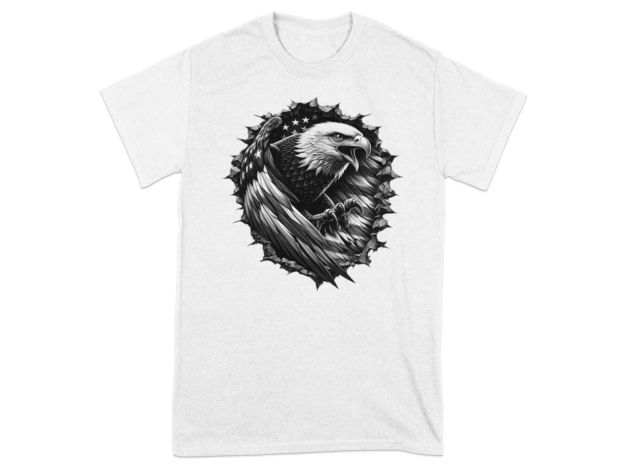 Eagle Patriot - Coloured Gildan T-Shirt Realistic Animal Talisman Unisex Tee Graphic Design