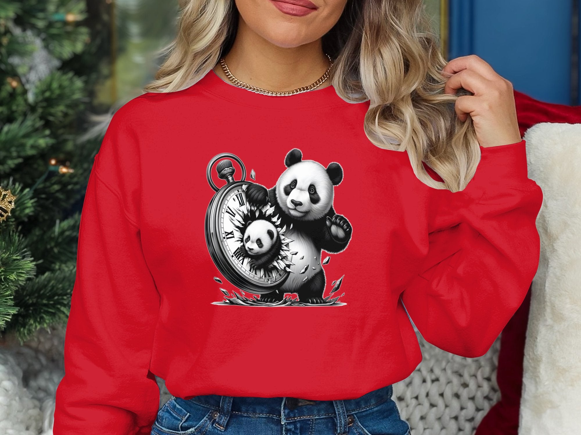 Panda - Coloured Gildan Sweatshirt Realistic Animal Talisman Unisex Cute Tee Graphic Design