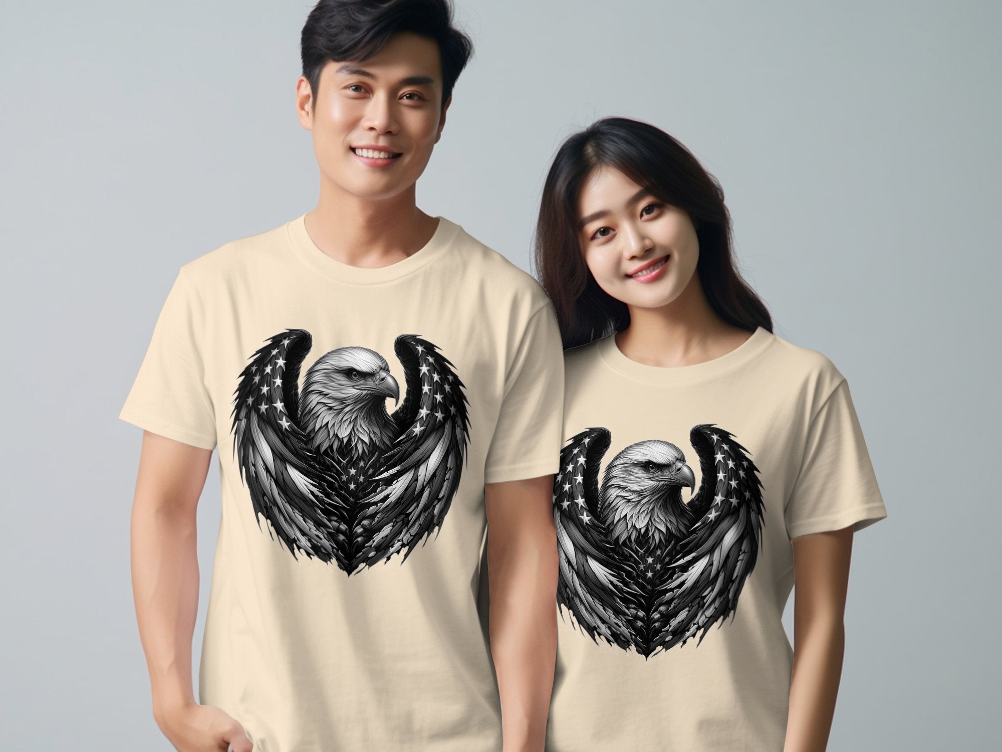 Eagle Patriot - Coloured Gildan T-Shirt Realistic Animal Talisman Unisex Tee Graphic Design