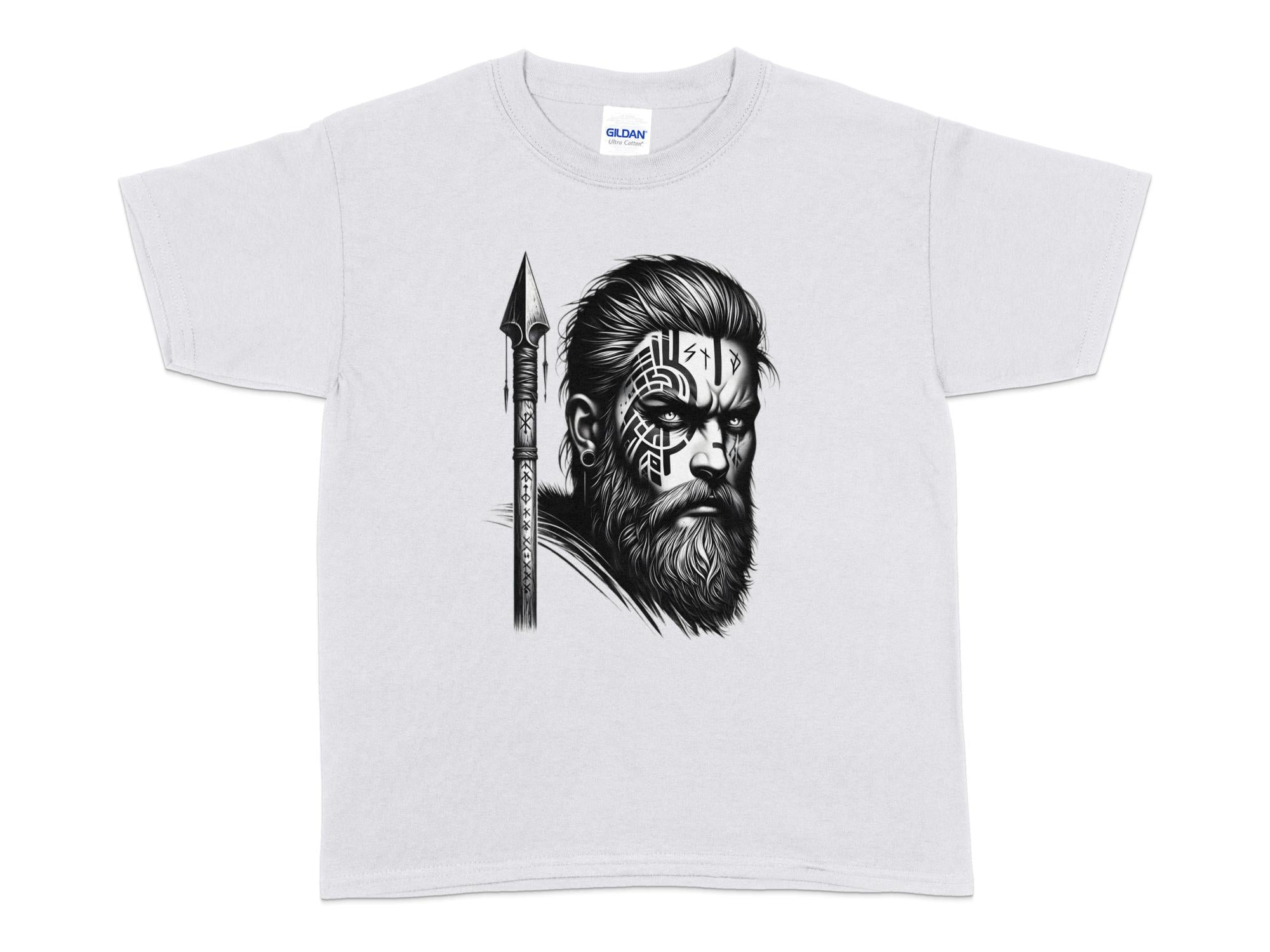 Viking Protector - Coloured Gildan Kids T-Shirt Realistic Norse Talisman Unisex Valhalla Tee Graphic Design