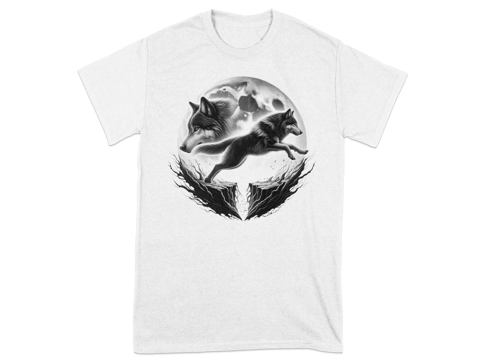 Moon Wolf - Coloured Gildan T-Shirt Realistic Animal Talisman Unisex Mythology Tee Graphic Design