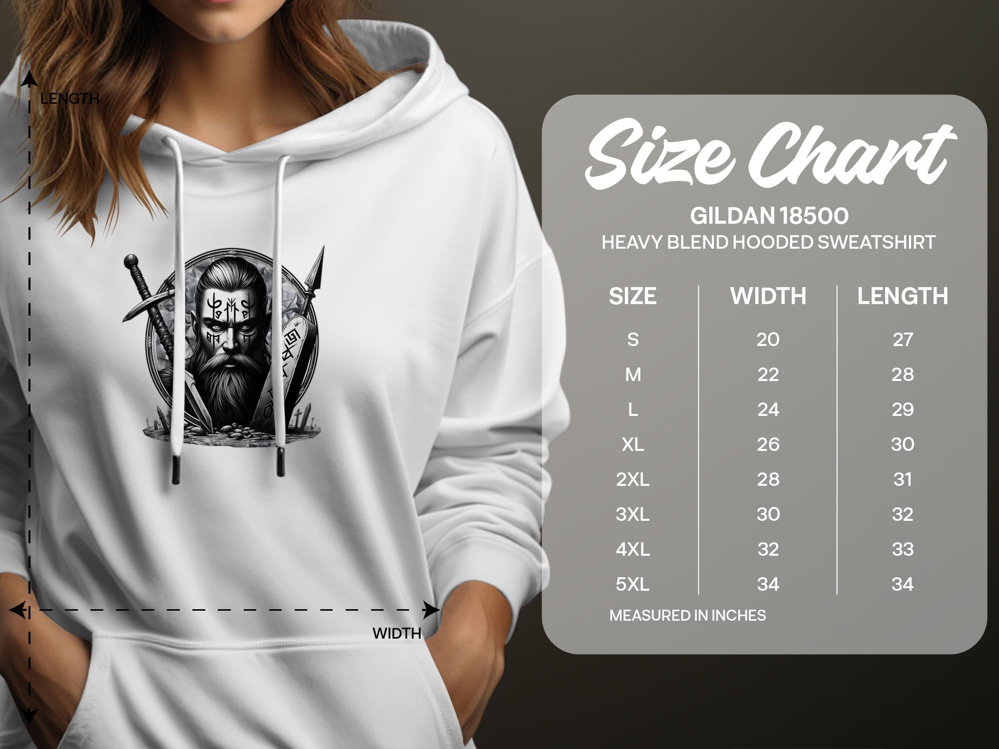 Viking Fortitude - Coloured Gildan Hoodie Realistic Norse Talisman Men Women Unisex Valhalla Tee Graphic Design