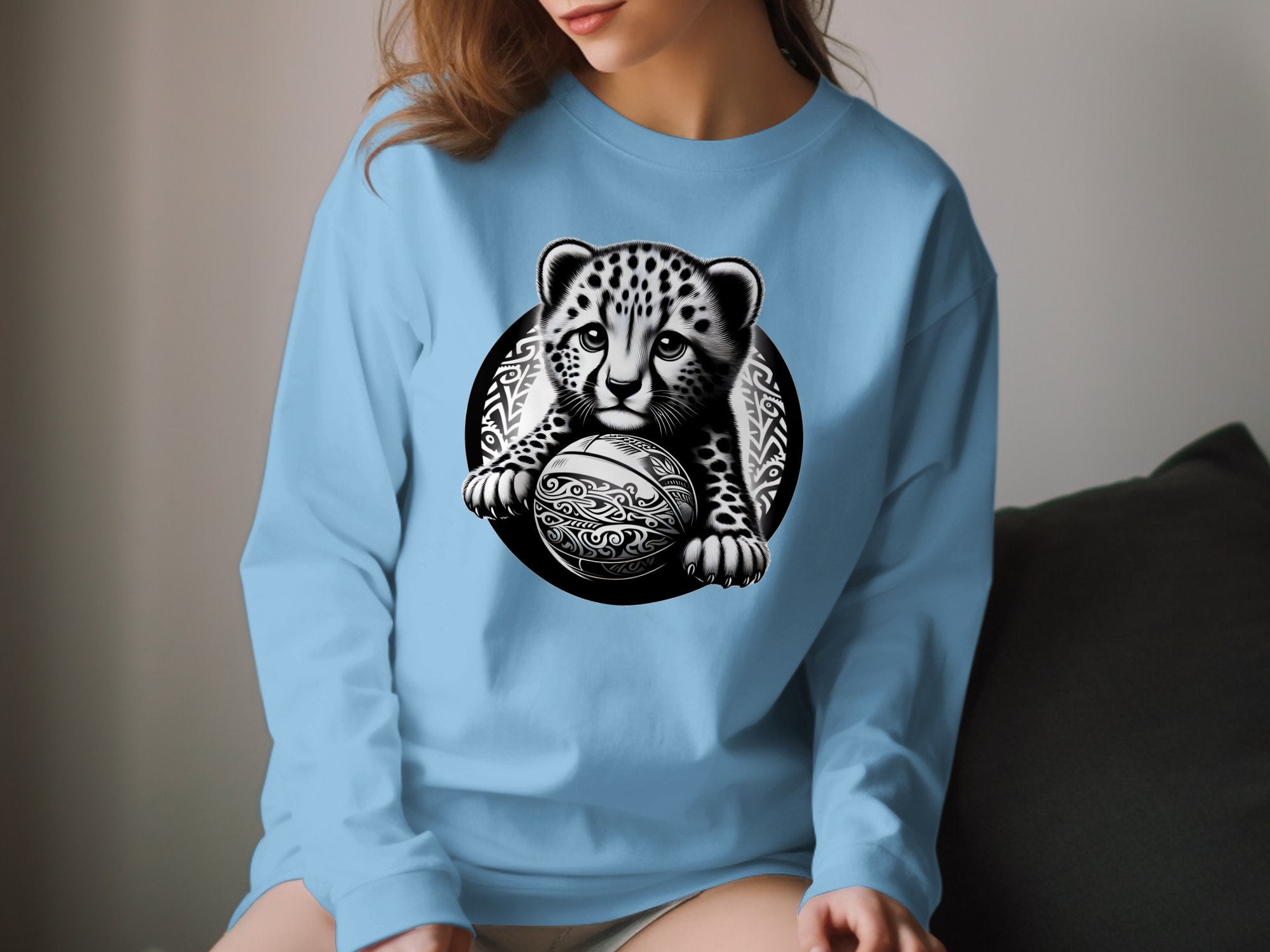 Cheetah World - Coloured Gildan Long Sleeve Realistic Animal Talisman Unisex Cute Tee Graphic Design